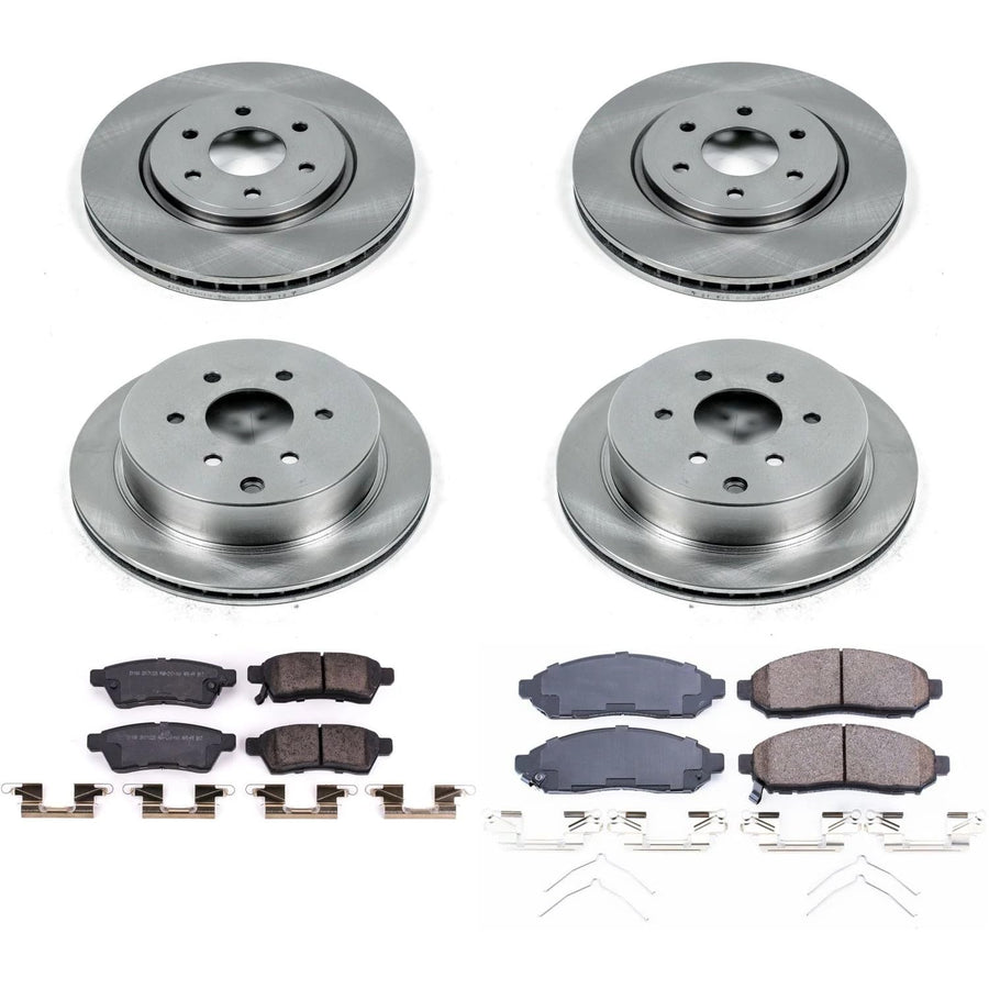 Power Stop KOE8358 Front and Rear Replacement Brake Kit-OE Brake Rotors & Ceramic Brake Pads For Nissan Frontier 2016-2022 [Model Specific]