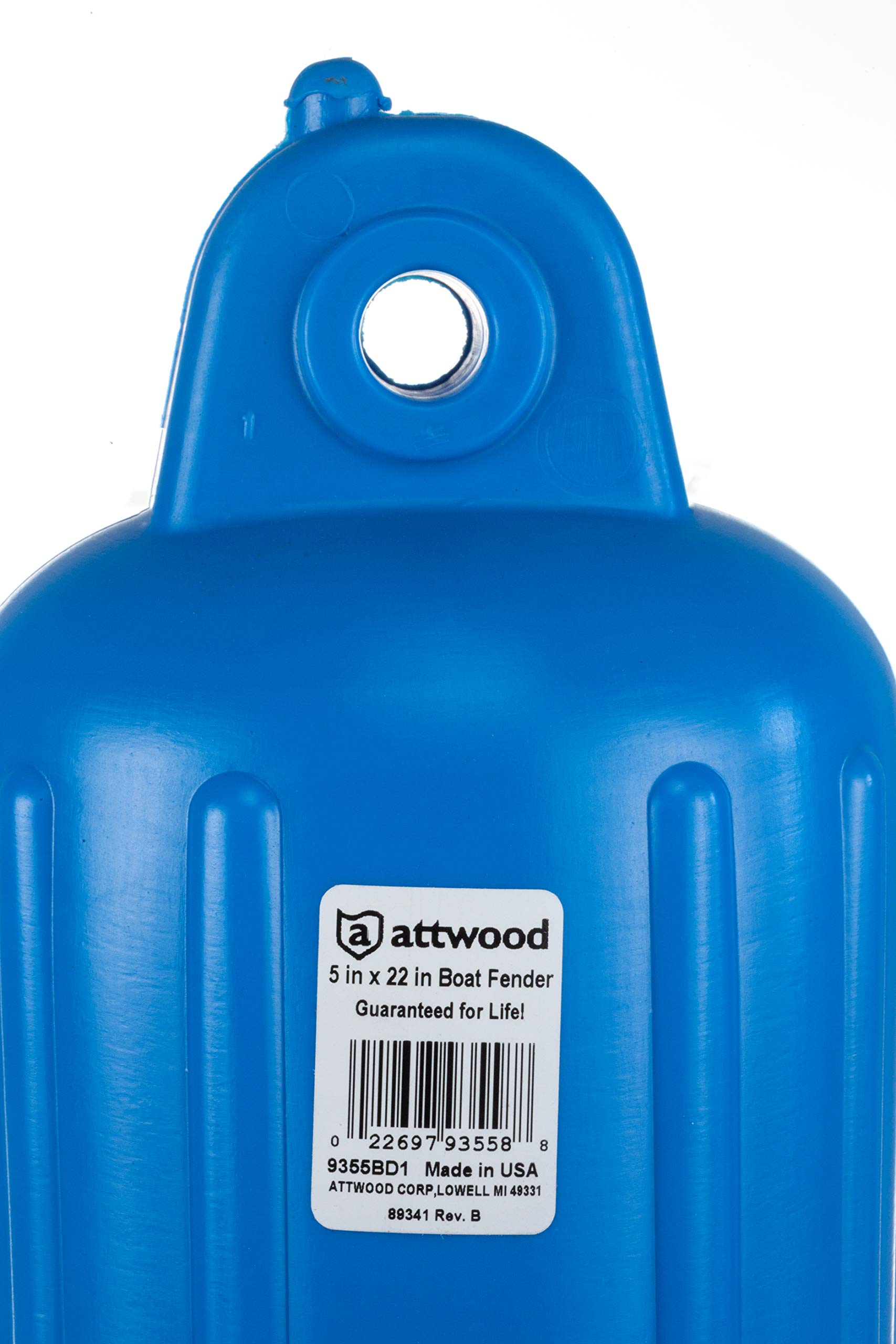 SoftSide Attwood 9355BD1 UV-Resistant Marine Boat Fender, Blue, 5-Inch x 22-Inch