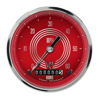 V8 LSV8RS Red Steelie 3 3/8" Low Speed Speedometer