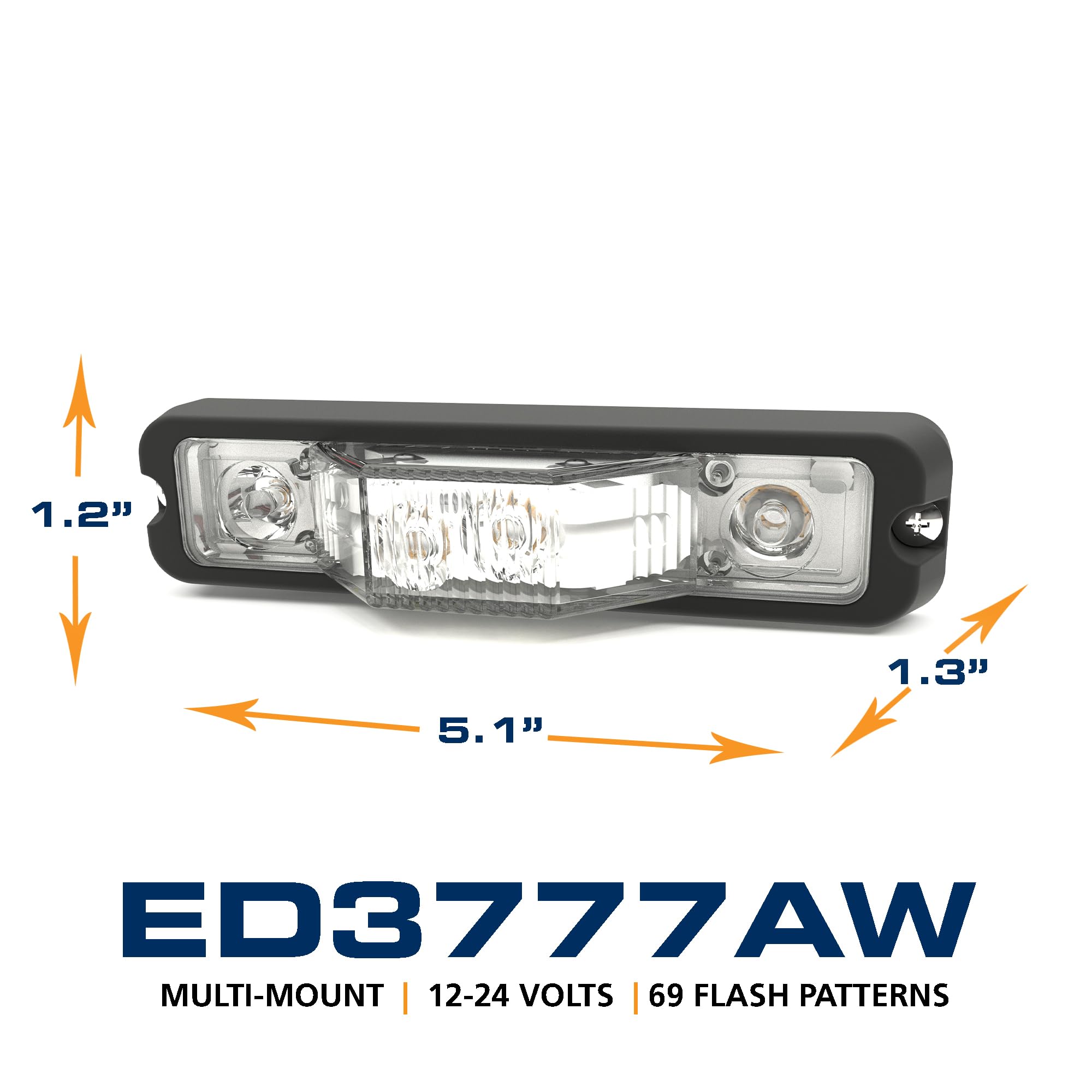 LED Warning Light, Amber/Clear