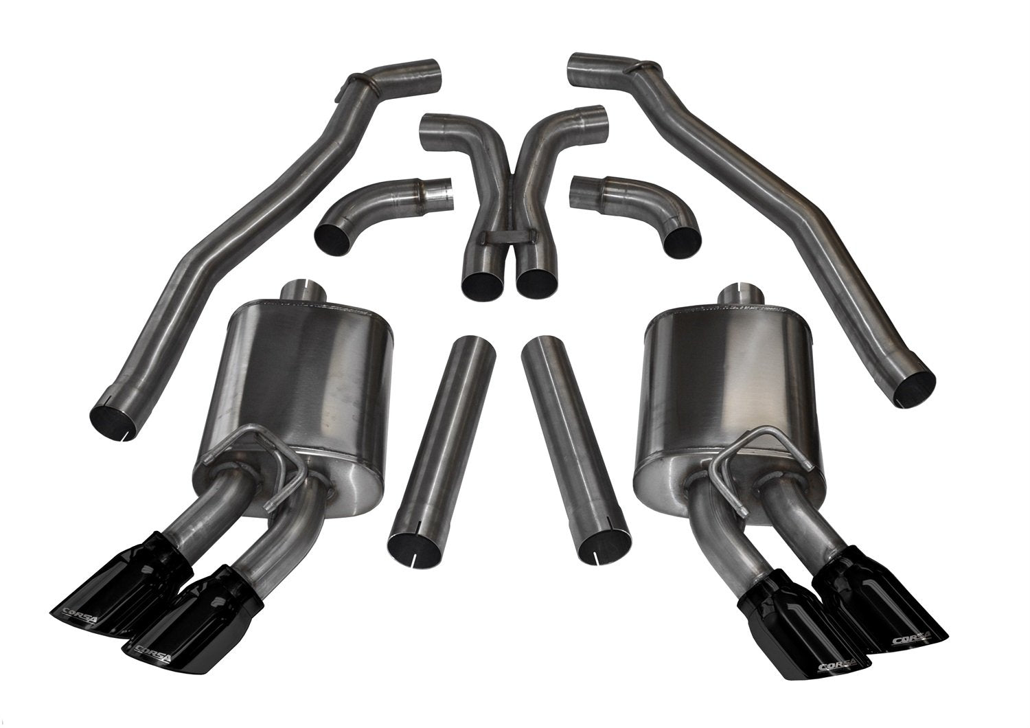 Cat-Back Exhaust System CORSA 14971BLK with X-Pipe
