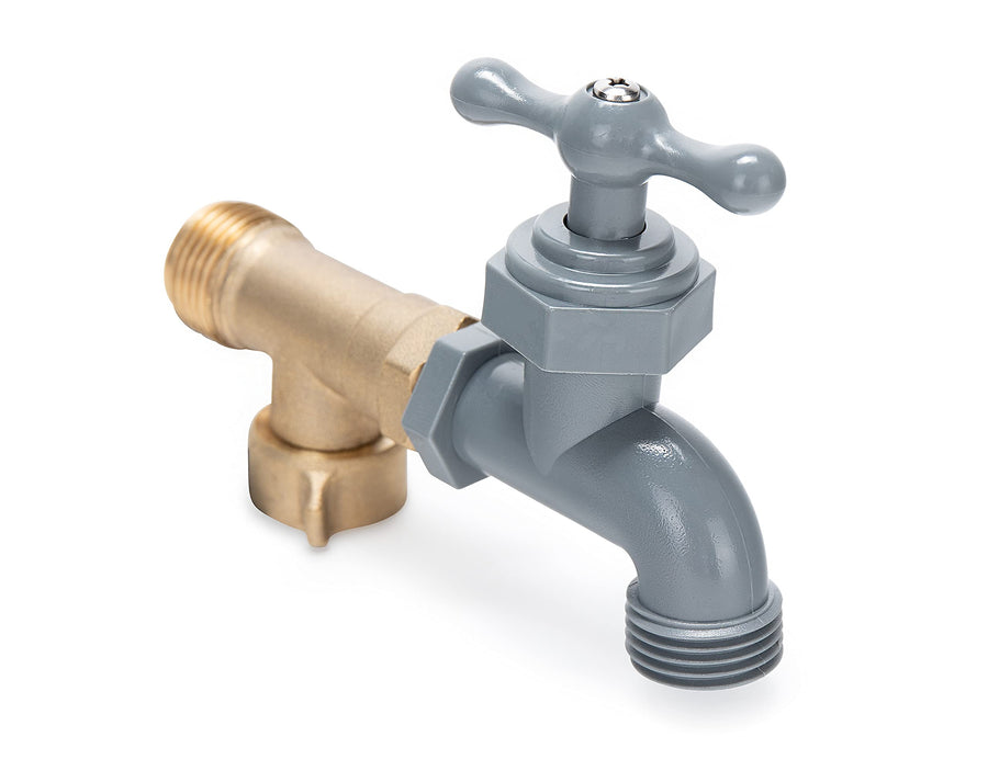 Camco 90 Degree Water Faucet - Extra Outside Water Source Provides by Connecting to Your RV's Fresh Water Inlet, Lightweight Design, (22463)