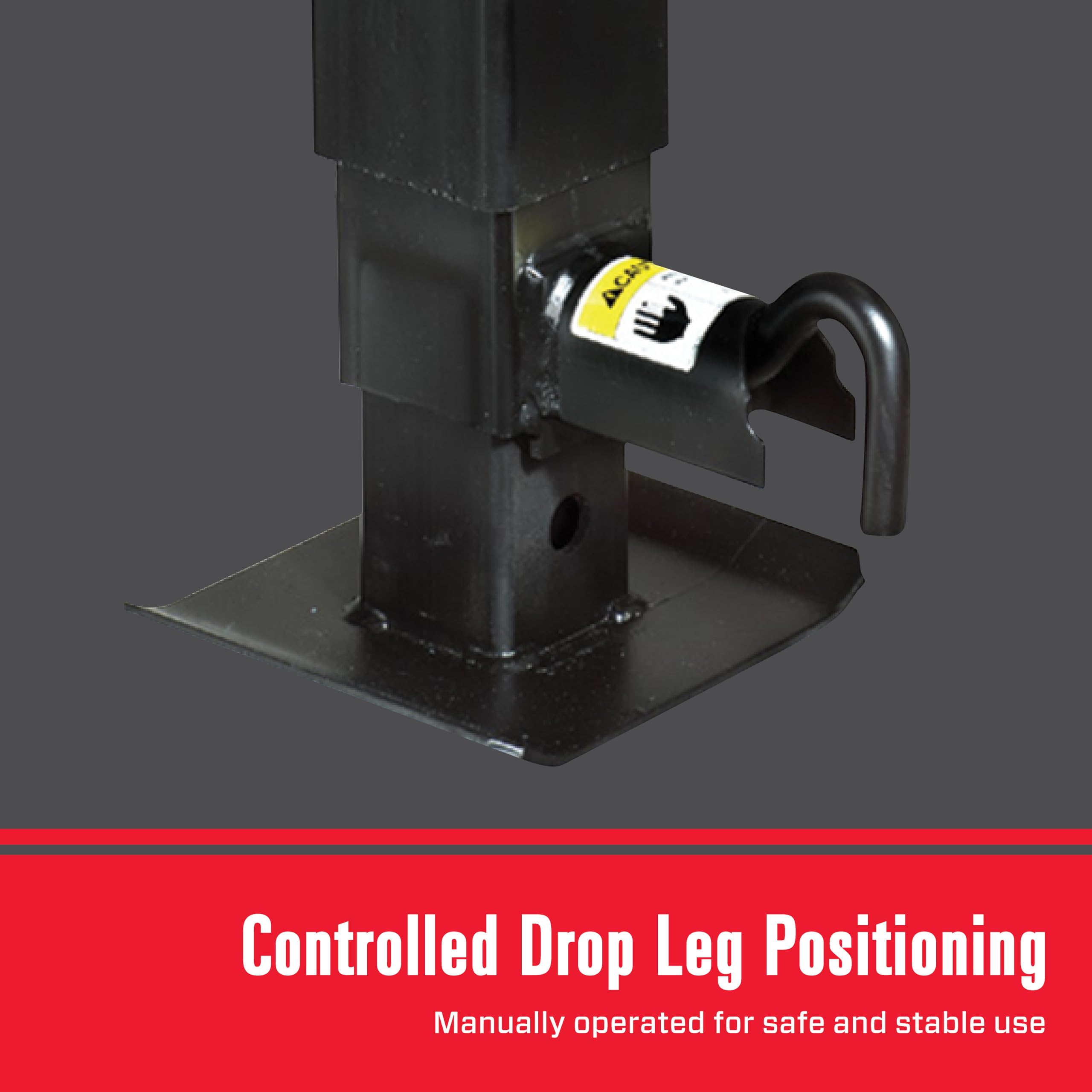 Two-Speed Bulldog 183902 Square Trailer Jack, 12,000 lbs. Lift Capacity, Sidewind, 12-1/2 Inch Travel, Spring Return, Pull Pin to The Side, Traditional Gearbox Style