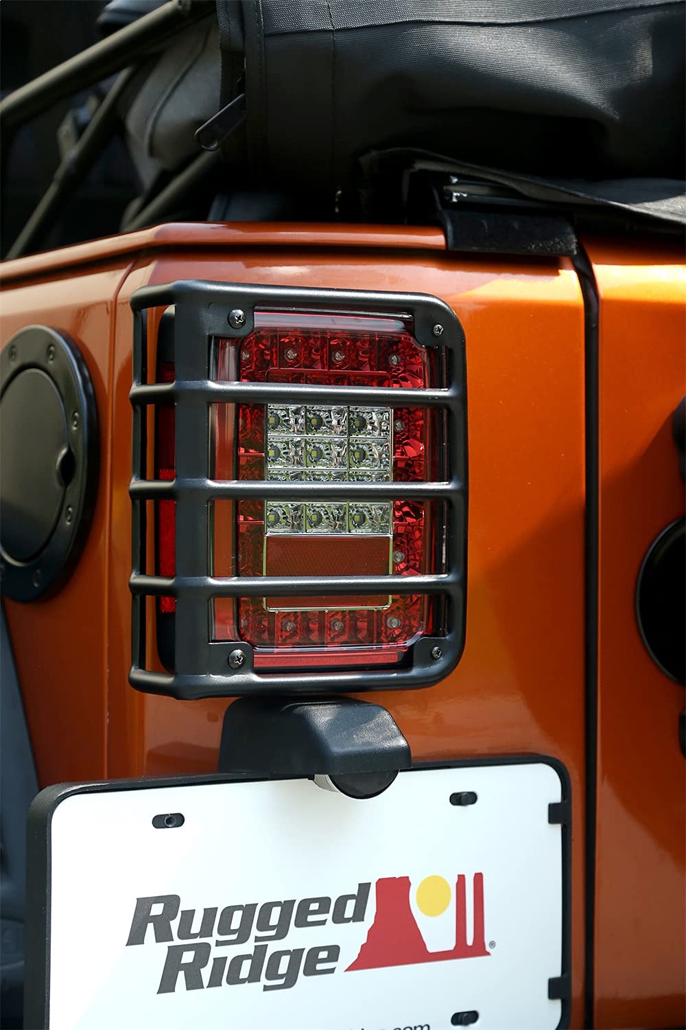 Euro Guard Kit | Rugged Ridge, Tail Light, Textured Black | 11226.11 | Fits 2007-2018 Jeep Wrangler JK