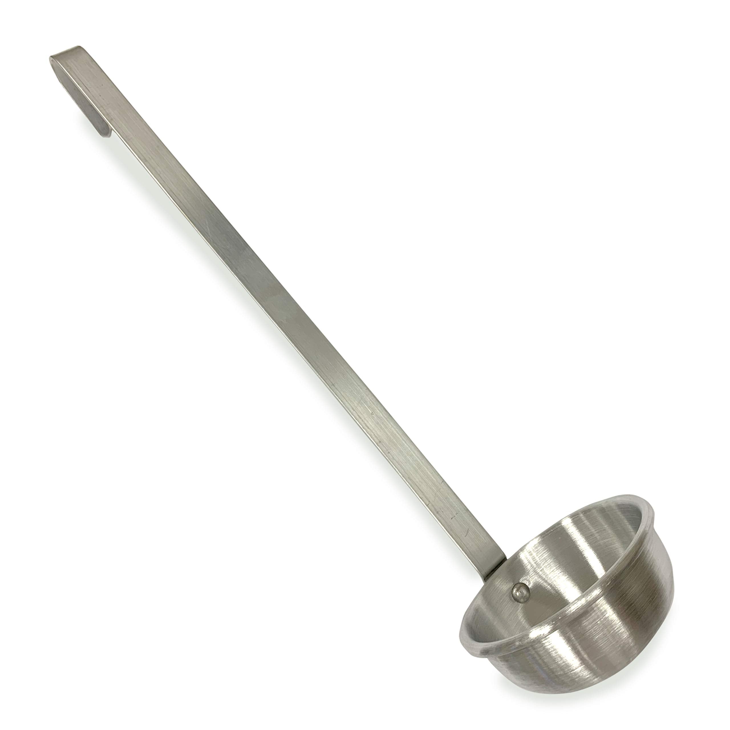 Bayou Classic 0721 Bayou Ladle Aluminum Perfect for Small to Medium Stockpots Features 15.75-in Long Curved Aluminum Handle w/ 3.5-in Bowl Provides 6-oz Serving