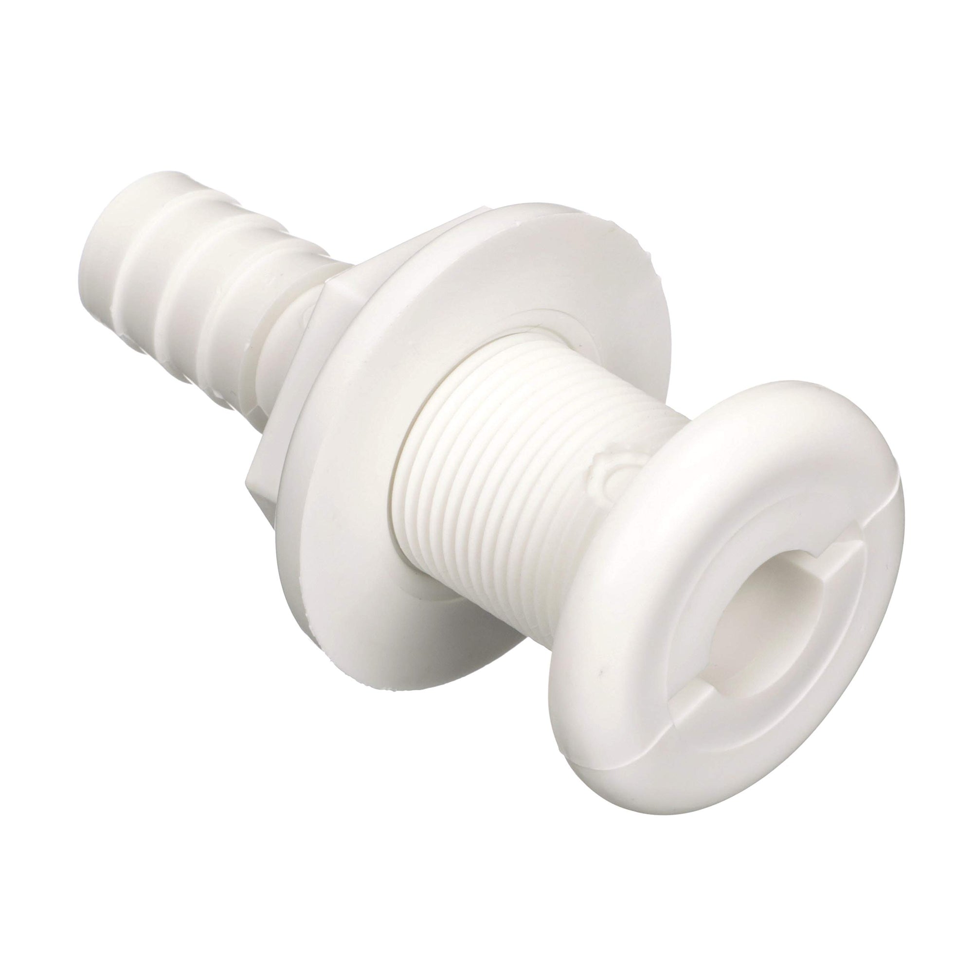 Polypropylene attwood 3873-3 Straight Thru-Hull Connector for Boating Plumbing Fittings, White Finish