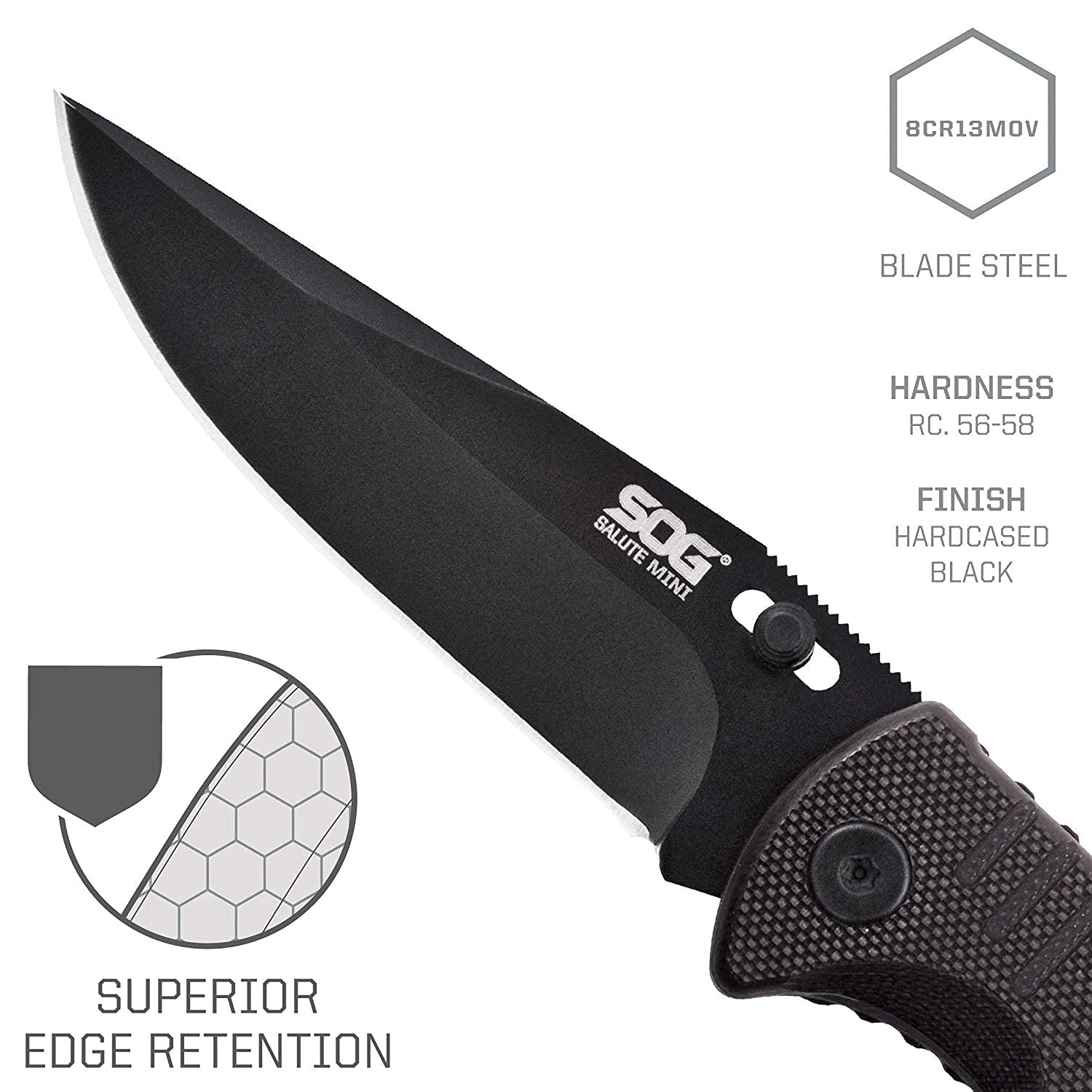 SOG Knives - Mini Salute, Black Oxide, G10