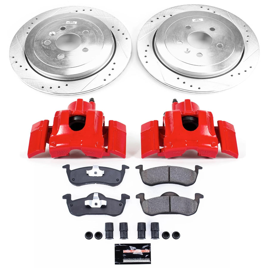 Power Stop Z23 KC6819, Daily Driver Rear Brake Caliper Kit-Drilled/Slotted Brake Rotor, Brake Pads & Calipers For Lincoln MKT 2013-2019 [Model Specific]