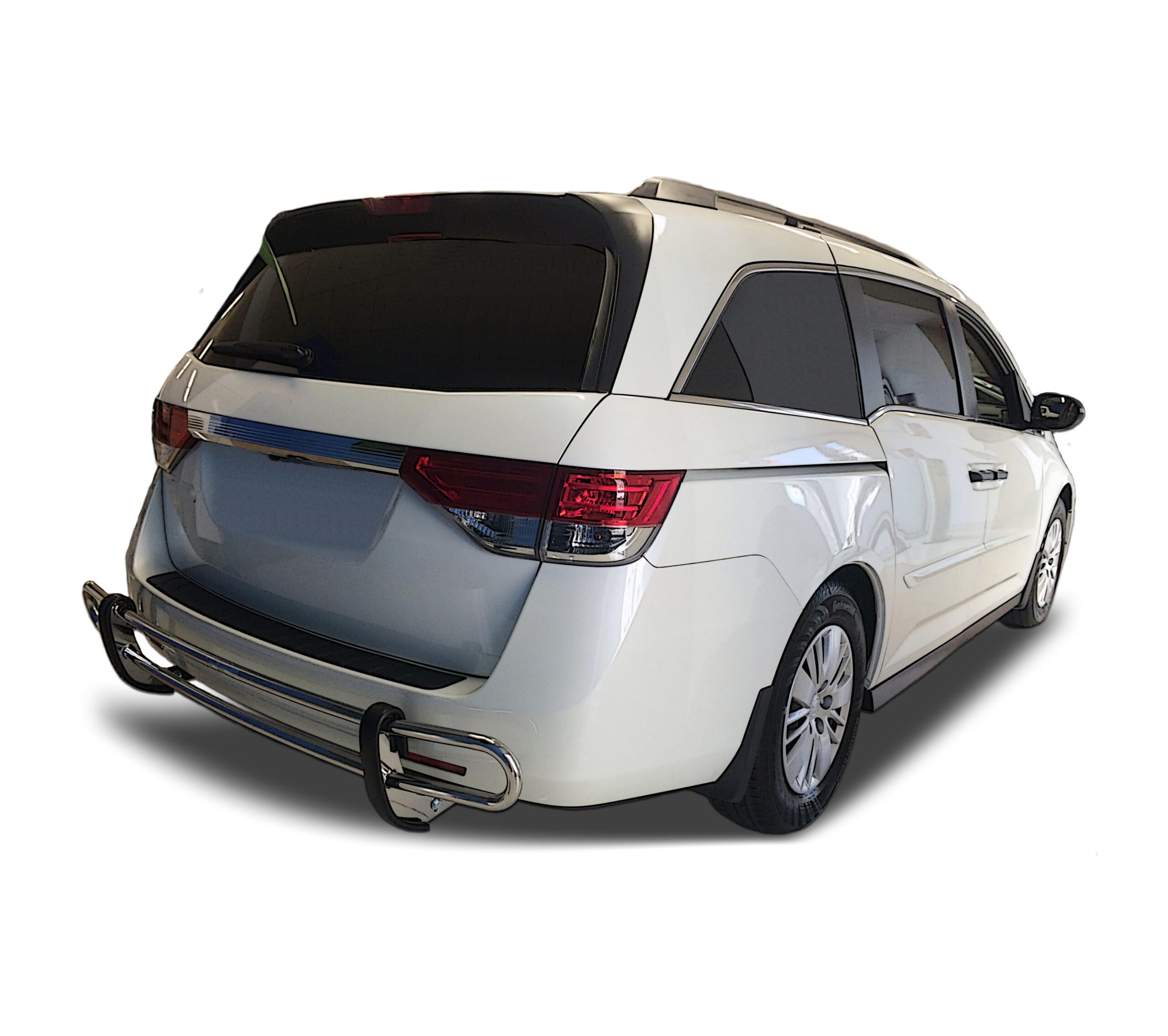Rear Bumper Guard Black Horse Double Tube Stainless Steel Compatible with 2004-2017 Honda Odyssey-8HO1SS