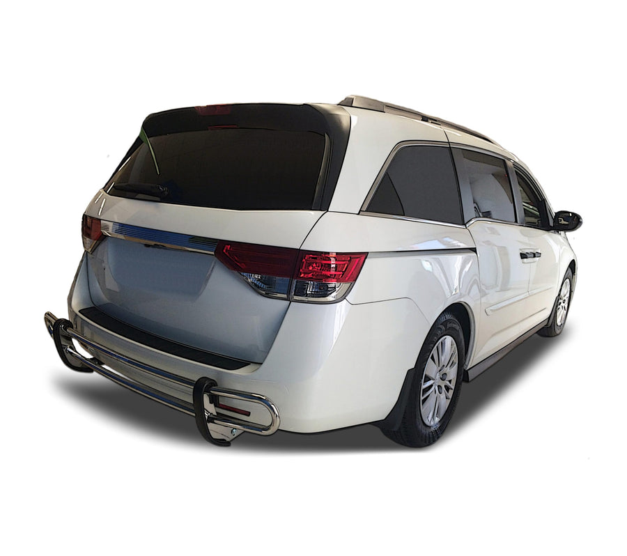 Rear Bumper Guard Black Horse Double Tube Stainless Steel Compatible with 2004-2017 Honda Odyssey-8HO1SS