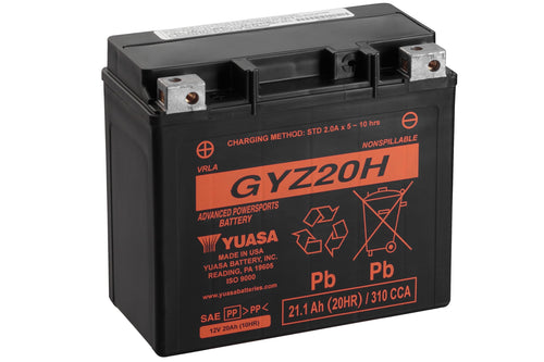Yuasa GYZ20H YUAM72RGH Factory Activated GYZ H Series AGM Battery