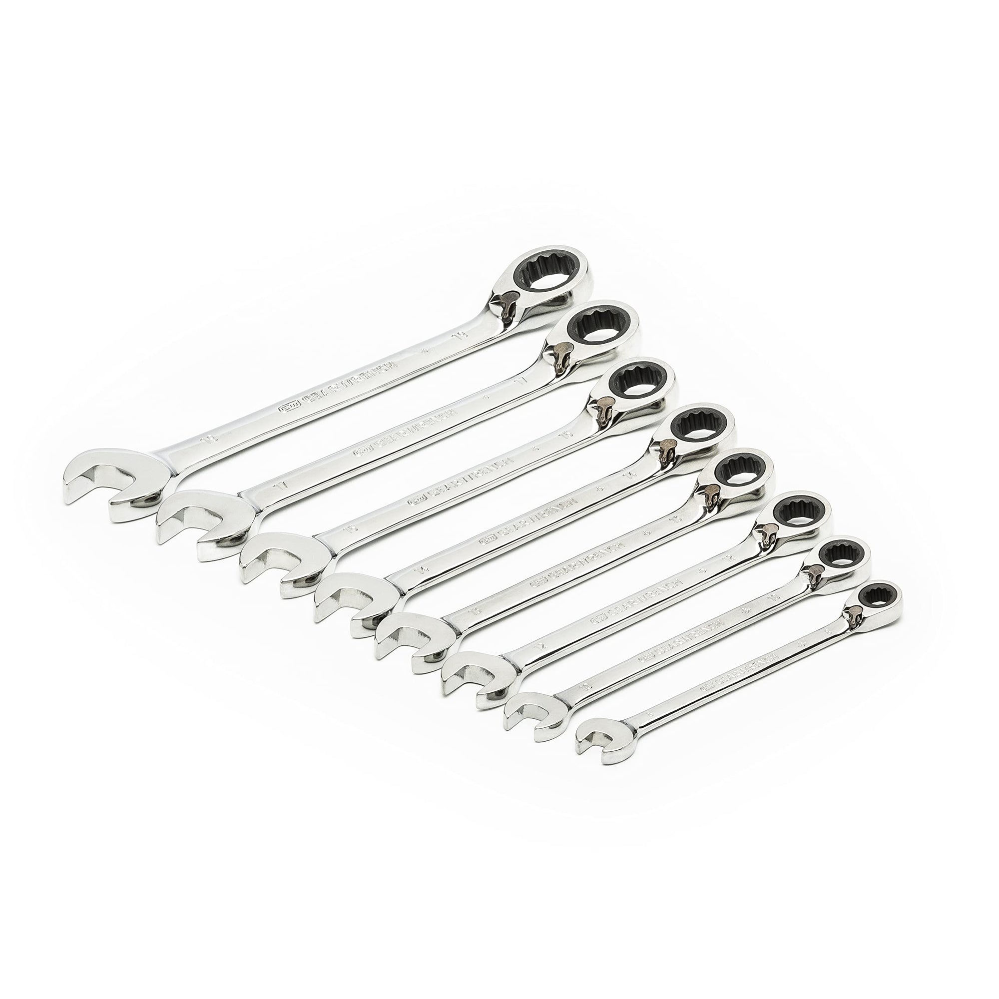 12 Pt. GEARWRENCH Reversible 8 Pc. Combination Ratcheting Wrench Set, Metric - 9543