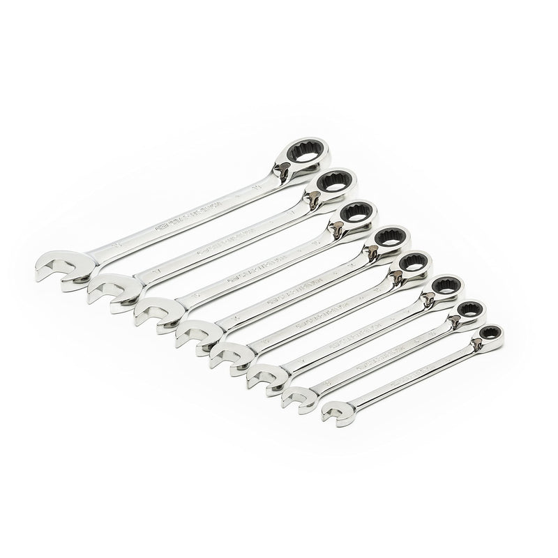 12 Pt. GEARWRENCH Reversible 8 Pc. Combination Ratcheting Wrench Set, Metric - 9543