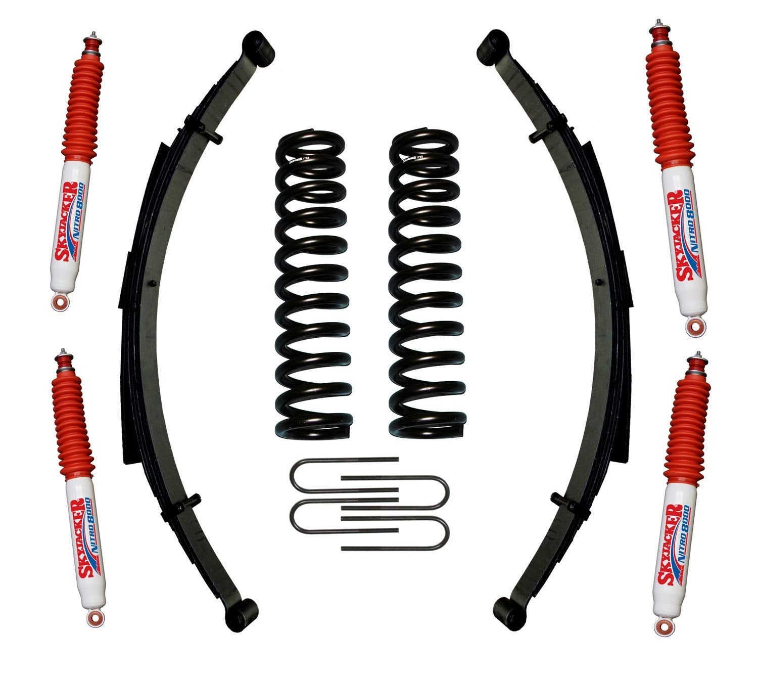Suspension Lift Kit w/Shock Skyjacker 179BKS-N Incl. Front/Rear Springs 9 in. Lift w/Shock Nitro Shocks Rear U Bolt Kit