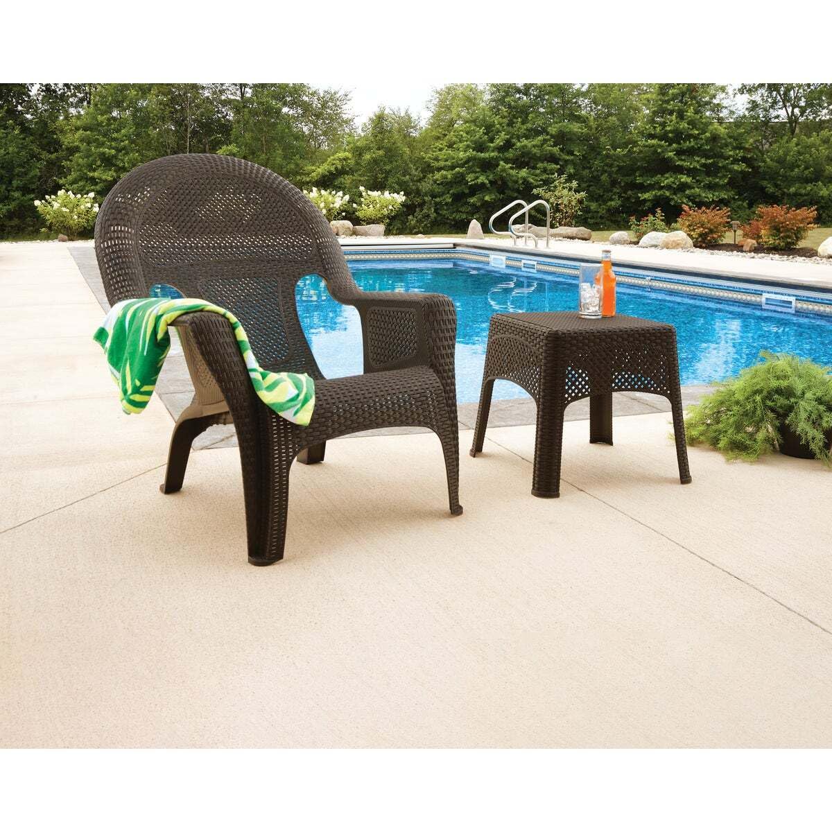 Woven Side Table Adams Manufacturing 8071-60-3731, Earth Brown
