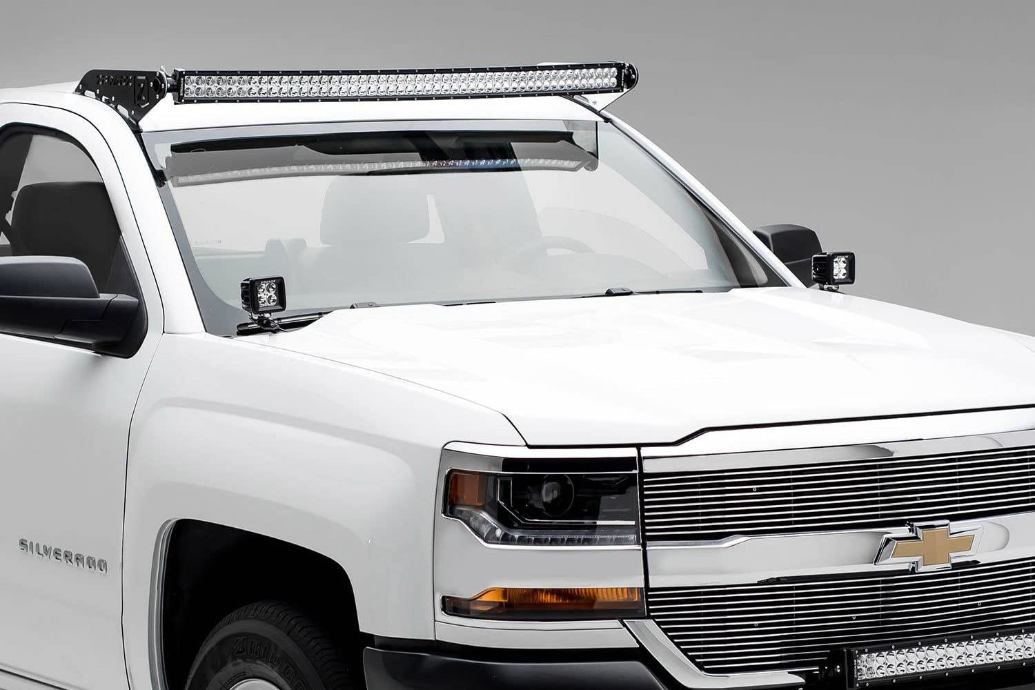 ZROADZ LED Front Roof Mounting Bracket - Compatible w/ 2019-2022 Silverado 1500 - to Mount (1) 50 Inch ZROADZ or Similar Style Curved Light Bar (Not Included) - PN #Z332281