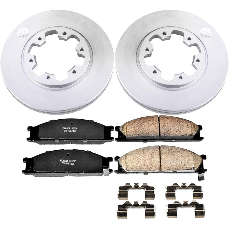 Coated Power Stop CRK4837 Brake Rotor and Ceramic Brake Pads- Front