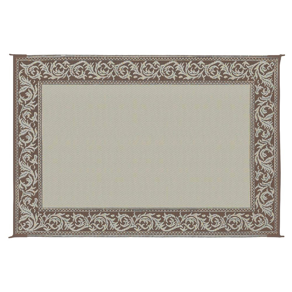 Ming's Mark Reversible RD7 Stylish Patio Camping Mat - 6' x 9', Brown/Beige