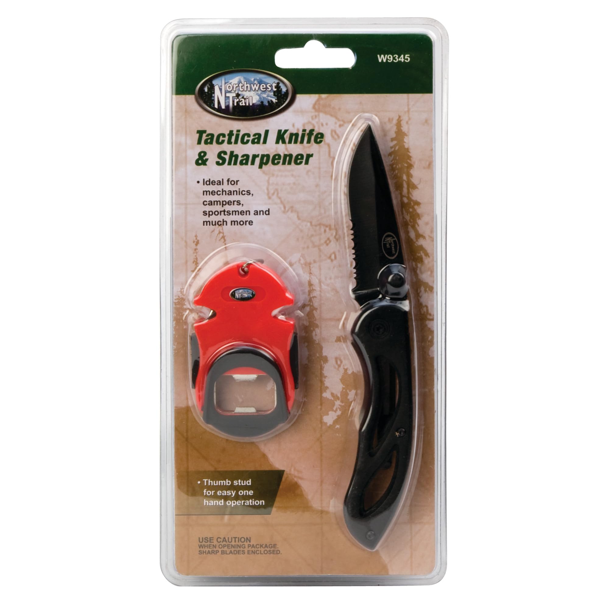 Northwest Trail Performance Tool W9345 Tactical Knife with Sharpener