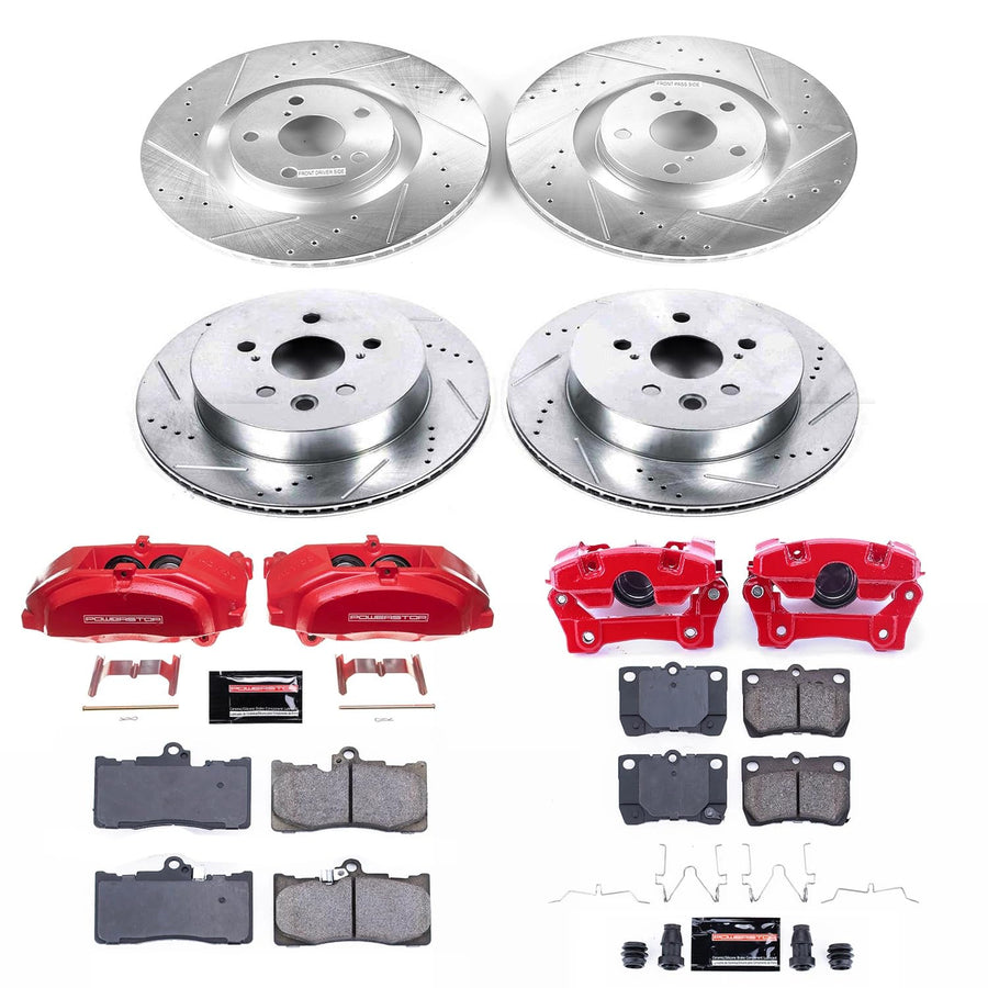 Power Stop Z23 KC5869 Front and Rear Brake Caliper Kit-Drilled/Slotted Brake Rotor, Brake Pads & Calipers For Lexus GS350, Lexus GS450h, Lexus GS460, Lexus IS350 [Model Specific]