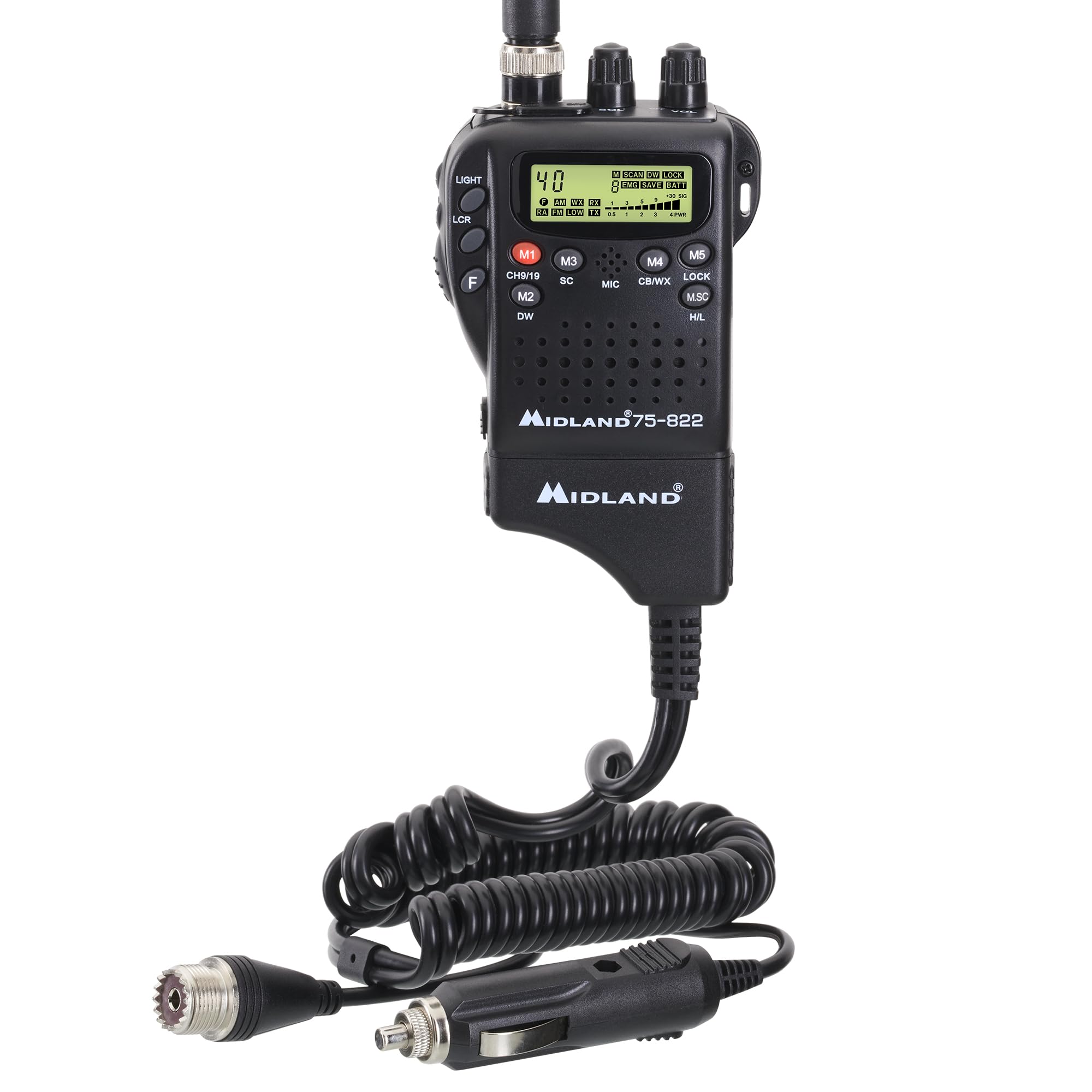 Midland Handheld 75-822 CB Radio & Mobile CB Radio – Walkie Talkie with 40 Channels, NOAA Weather Alerts, Long Range, Compatible with CB Antennas
