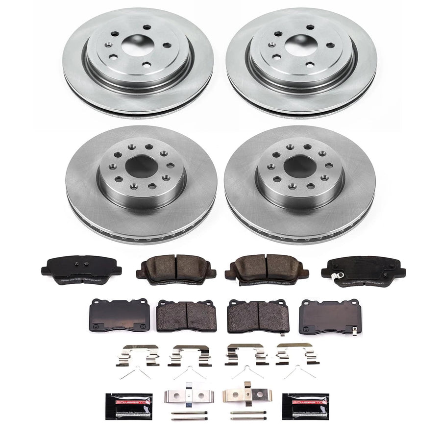 POWERSTOP Stock Replacement Front and Rear Brake Pads and Rotors Brake Kit Autospecialty For Cadillac CTS 2019 [Vehicle Specific]