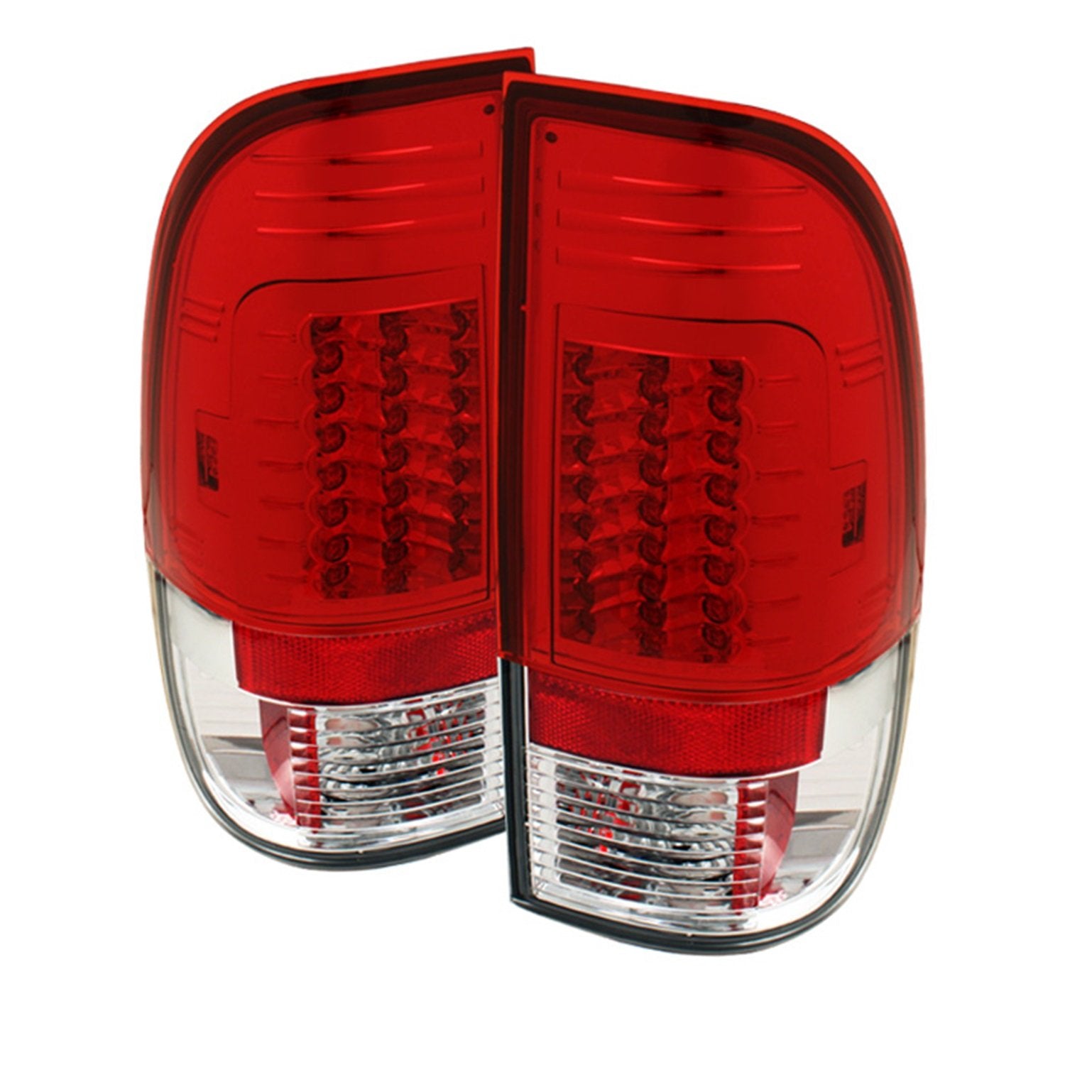 Ford F250/350/450/550 Spyder Super Duty 08-12 Version 2 LED Tail Lights - Red Clear