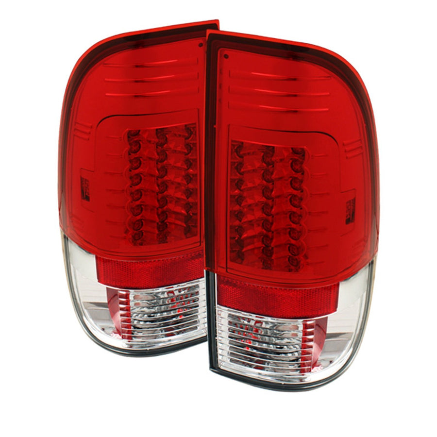 Ford F250/350/450/550 Spyder Super Duty 08-12 Version 2 LED Tail Lights - Red Clear