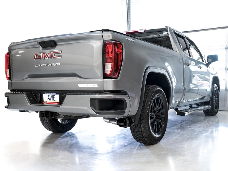 4th Gen AWE Tuning GM 1500 5.3L 0FG Catback Dual Side Exit (Flat Bumper) - Diamond Tips - 3015-23208