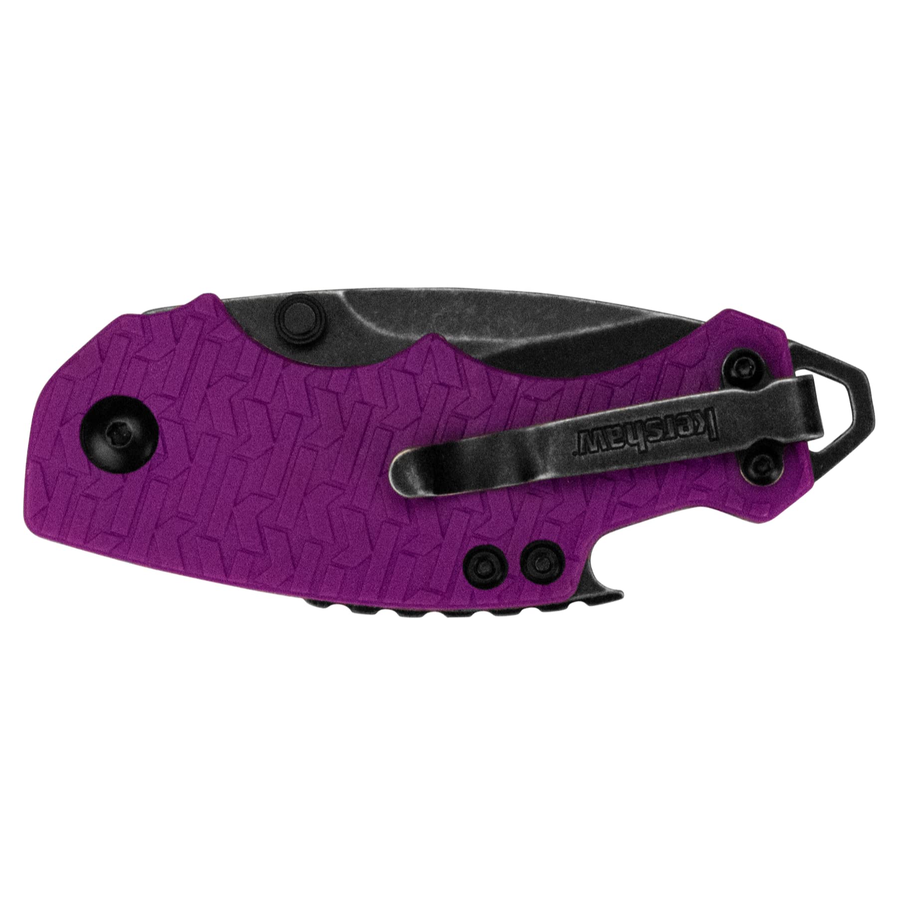 Kershaw Shuffle (8700PURBW); Pocket Knife Multifunction, 2.4” Stainless Steel Blade with BlackWash Finish, Purple K-Texture Grip, Liner Lock, Deep-Carry Pocketclip, Screwdriver, Bottle Opener, 2.8 OZ