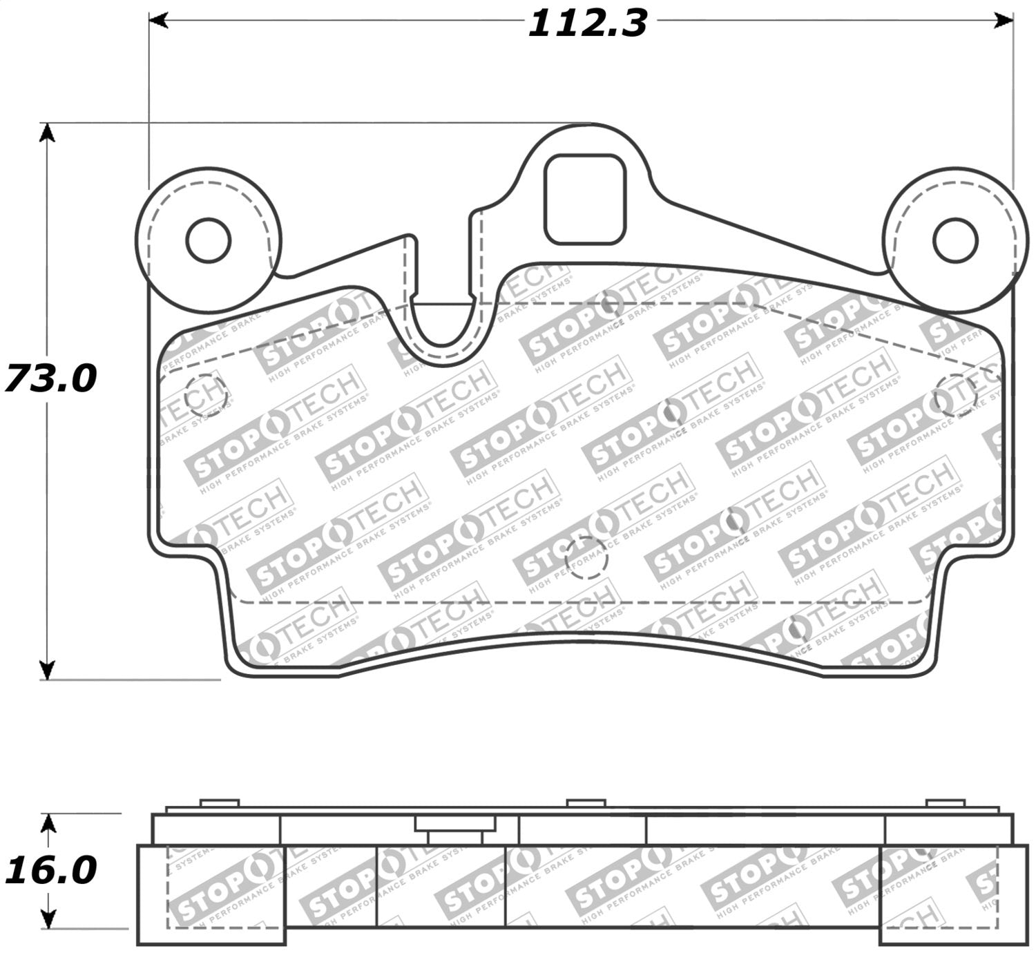 Rear StopTech 308.09780 Brake Pads with Shims Street