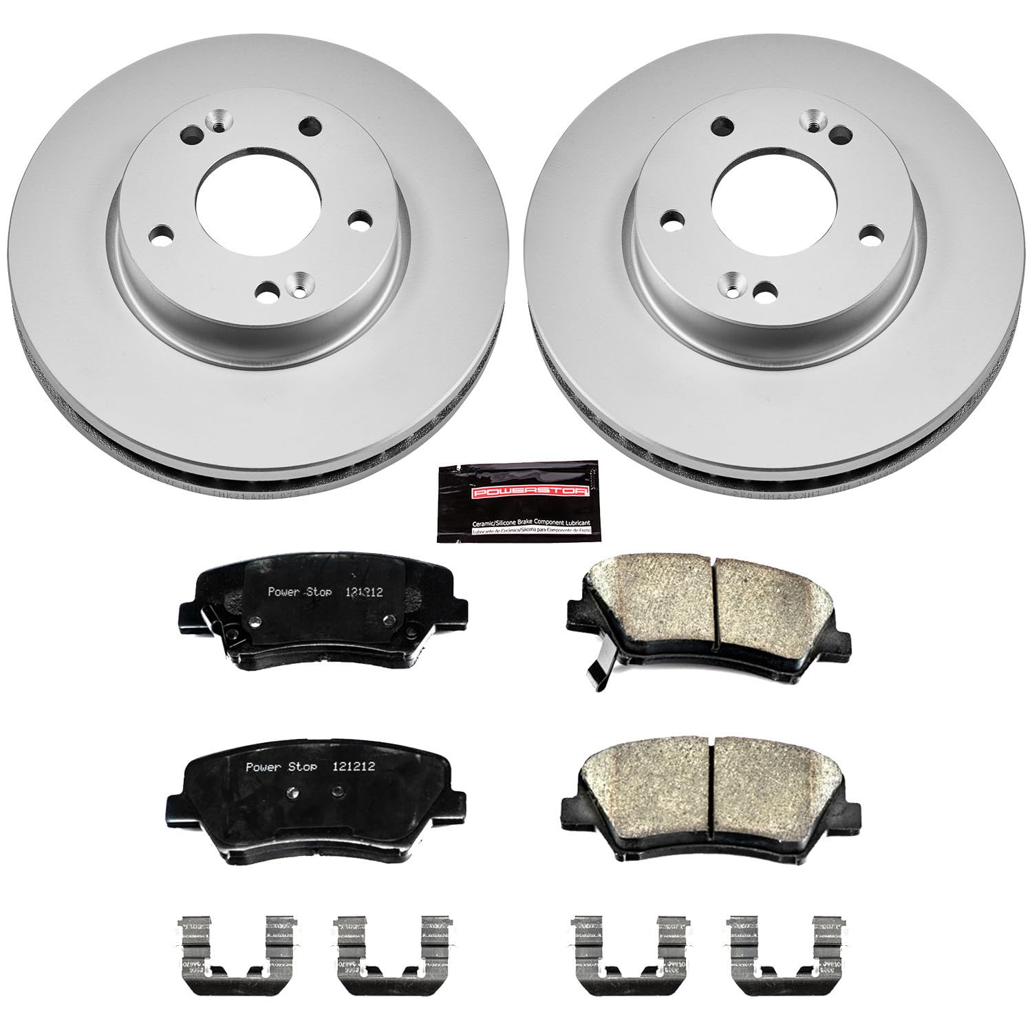 Power Stop Front CRK6503 Z17 Geomet Coated Brake Kit For Hyundai Elantra, Hyundai Elantra Coupe, Hyundai Elantra GT, Hyundai Veloster, Kia Forte, Kia Forte Koup, Kia Forte5 [Model Specific]