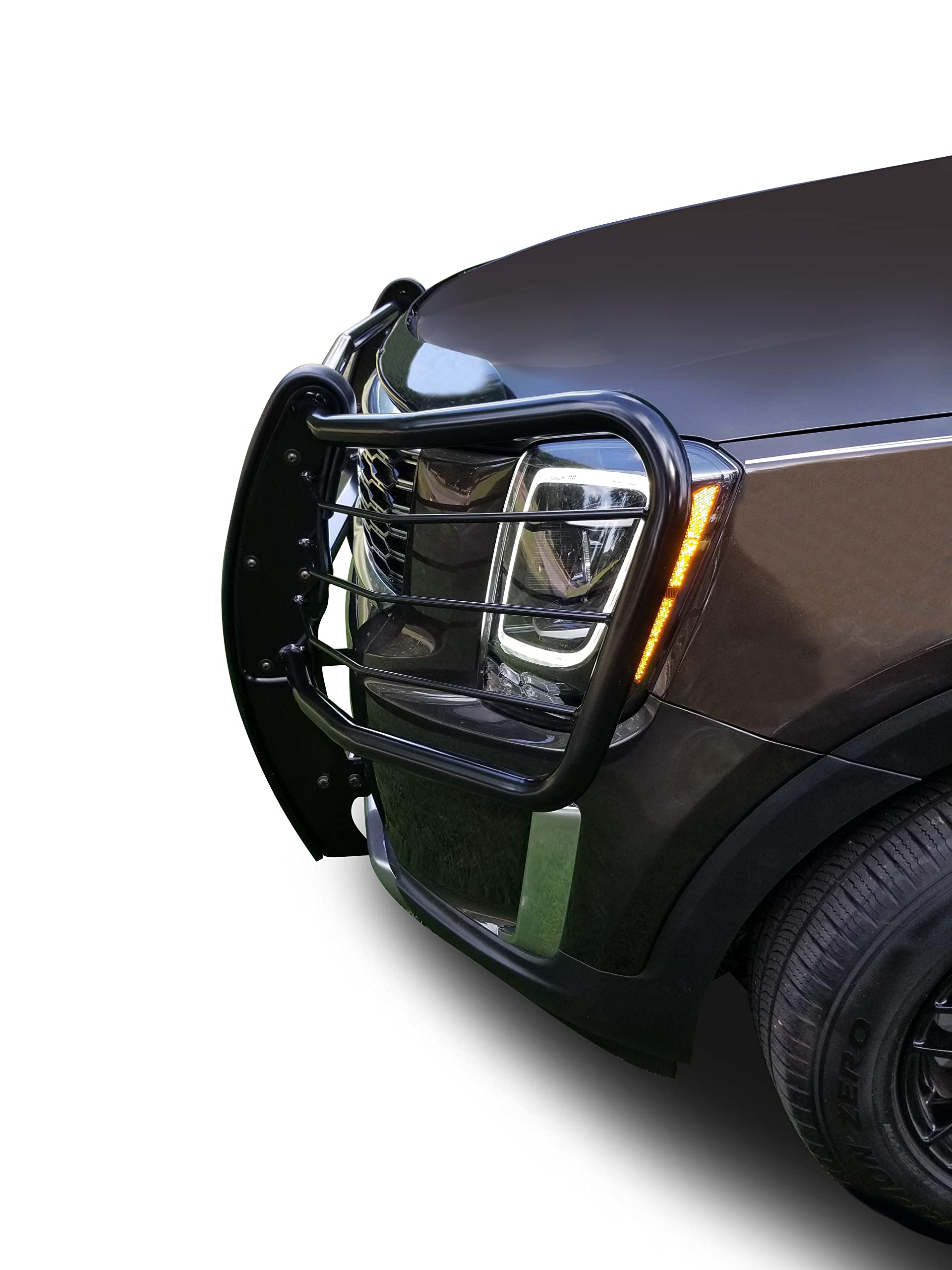 Bumper Guard Black Horse Grille brush Modular Black Compatible with 2020-2024 Kia Telluride-17KI01MA
