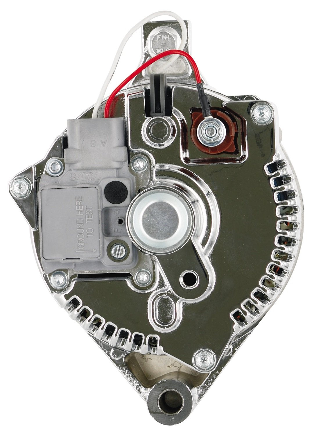 Alt Ford Powermaster 3G Chrome 120A 6 grv & 1V Pulley Small Frame Str MTG 1-Wire