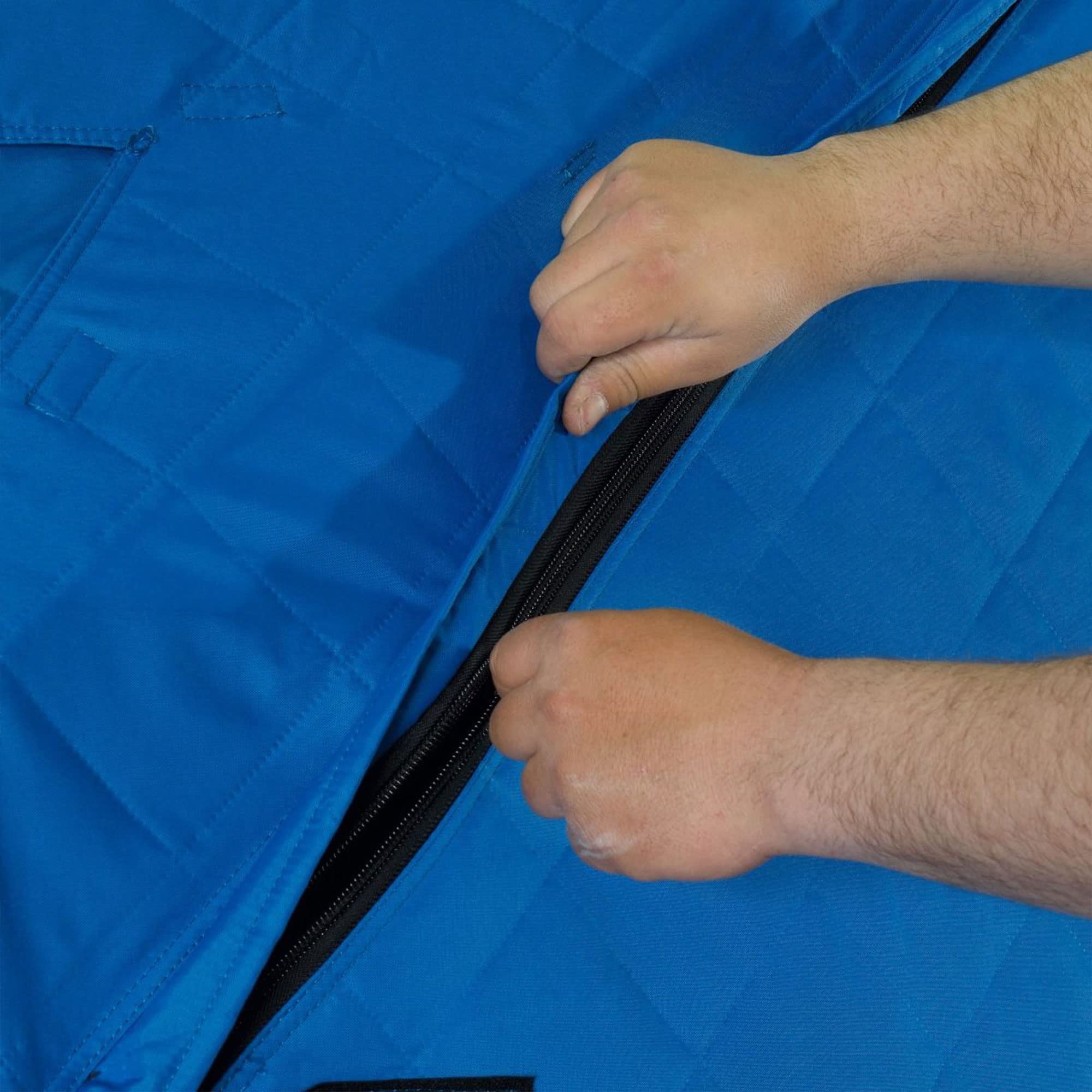 Portable CLAM C-890 Ice Fishing Tent - 11.5x11.5 ft Thermal Hub Shelter with Easy Setup Anchors, Durable Tie Ropes & Carry Bag