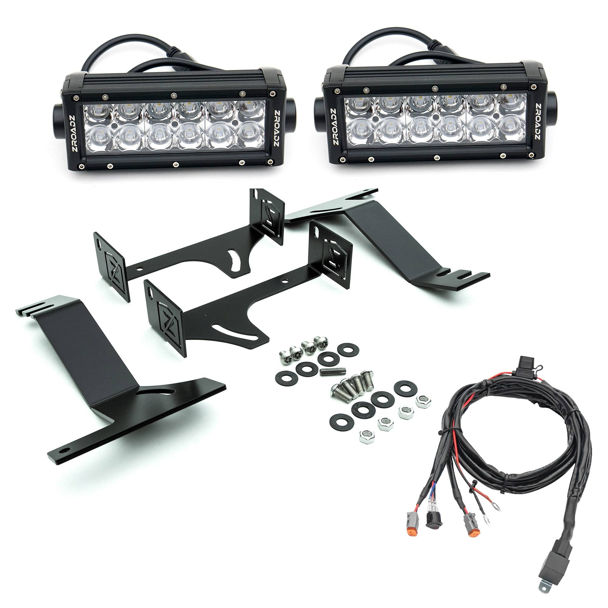 ZROADZ Rear Bumper LED Kit Compatible with Nissan Titan (2016-2019) with (2) 6 Inch LED Straight Double Row Light Bars - PN #Z387581-KIT