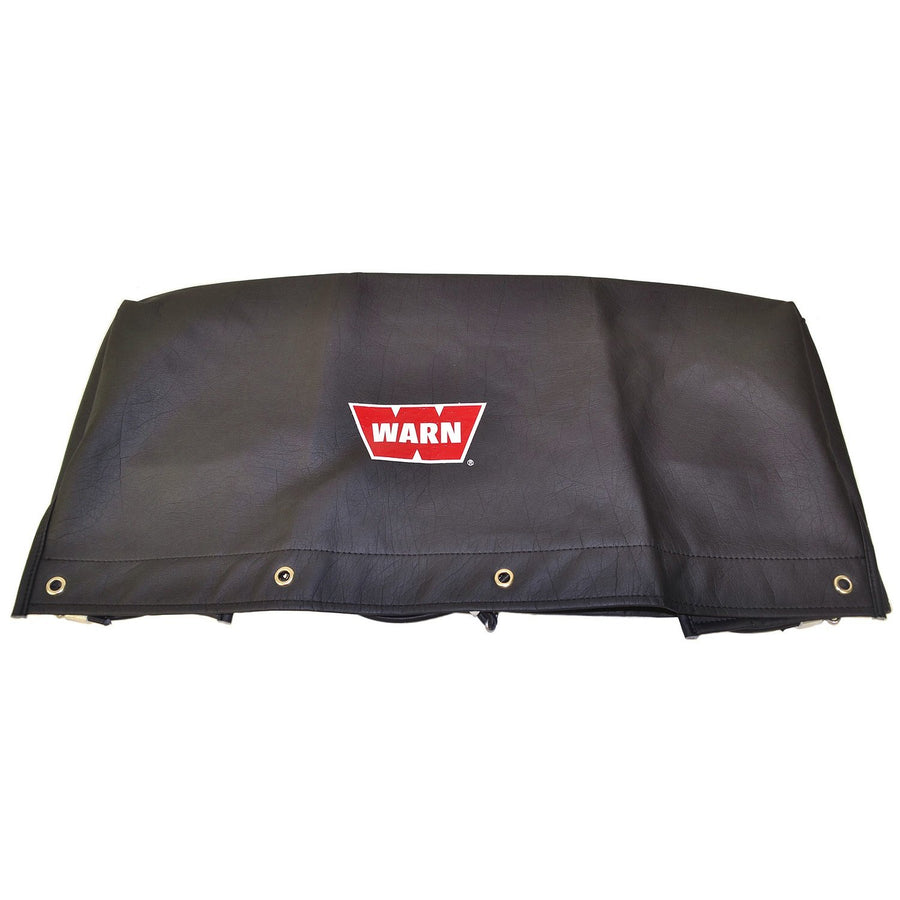 Soft WARN Winch Cover with Bungee Cord Fasteners for 16.5ti, M15000, and M12000 Winches, Black