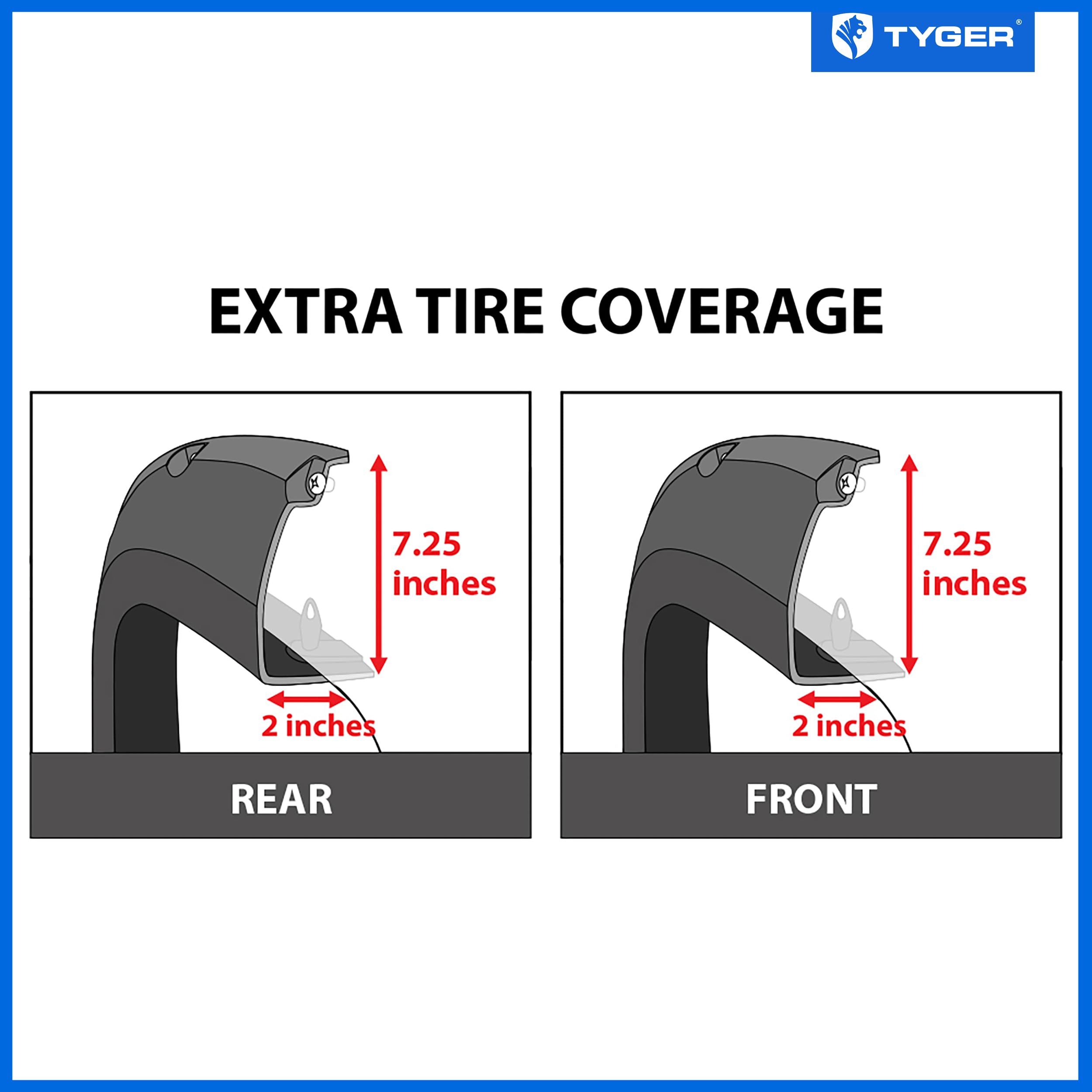 Tyger Auto Fender Flares with Compatible 2011-2016 Ford F-250 F-350 Super Duty, Smooth Textured Paintable Bolt-Riveted Style 4pc | TG-FF8F4038