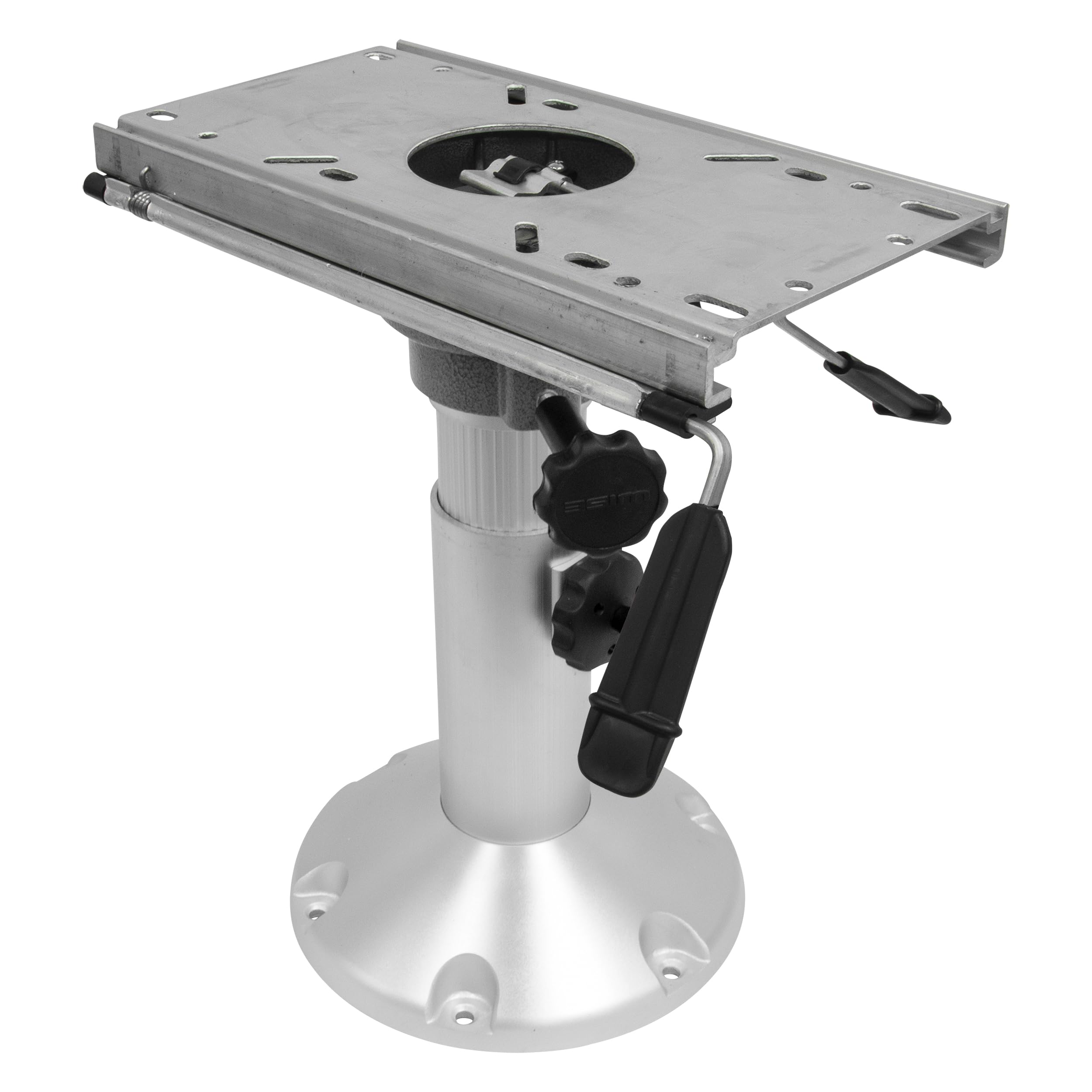 8WP21-374 Wise Boat Seat Pedestal, Adjustable Height from 12" to 18", with Seat Slide Seat Mount, Adjustable Travel 5" - Fore & AFT