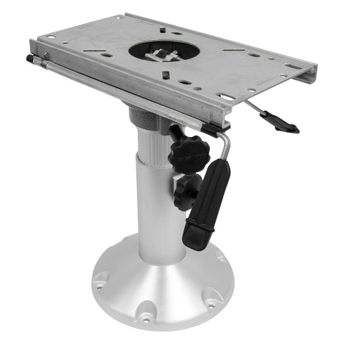 8WP21-374 Wise Boat Seat Pedestal, Adjustable Height from 12" to 18", with Seat Slide Seat Mount, Adjustable Travel 5" - Fore & AFT