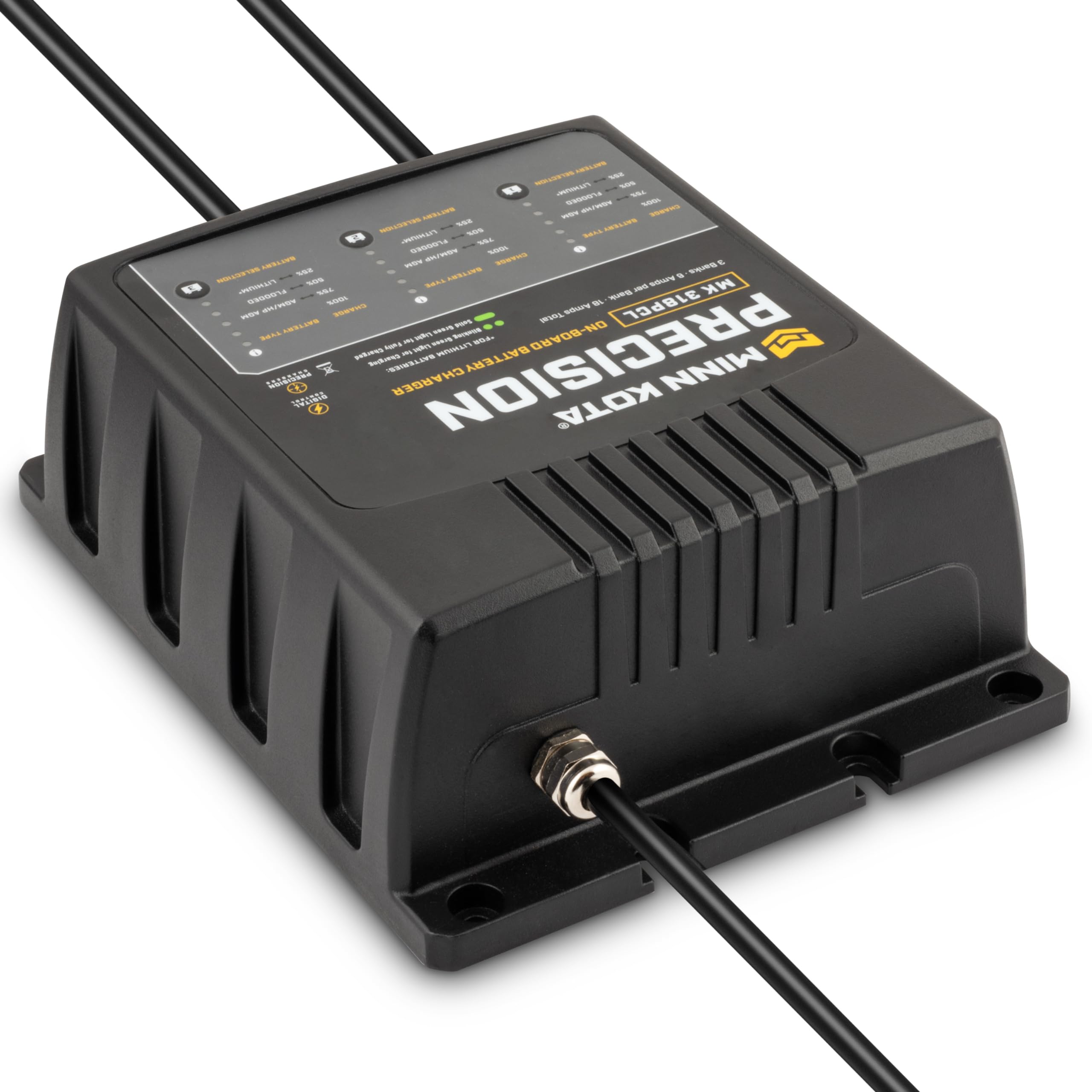 Minn Kota MK-318PCL Precision On-Board Marine Battery Charger – 3 Banks, 6 Amps Each