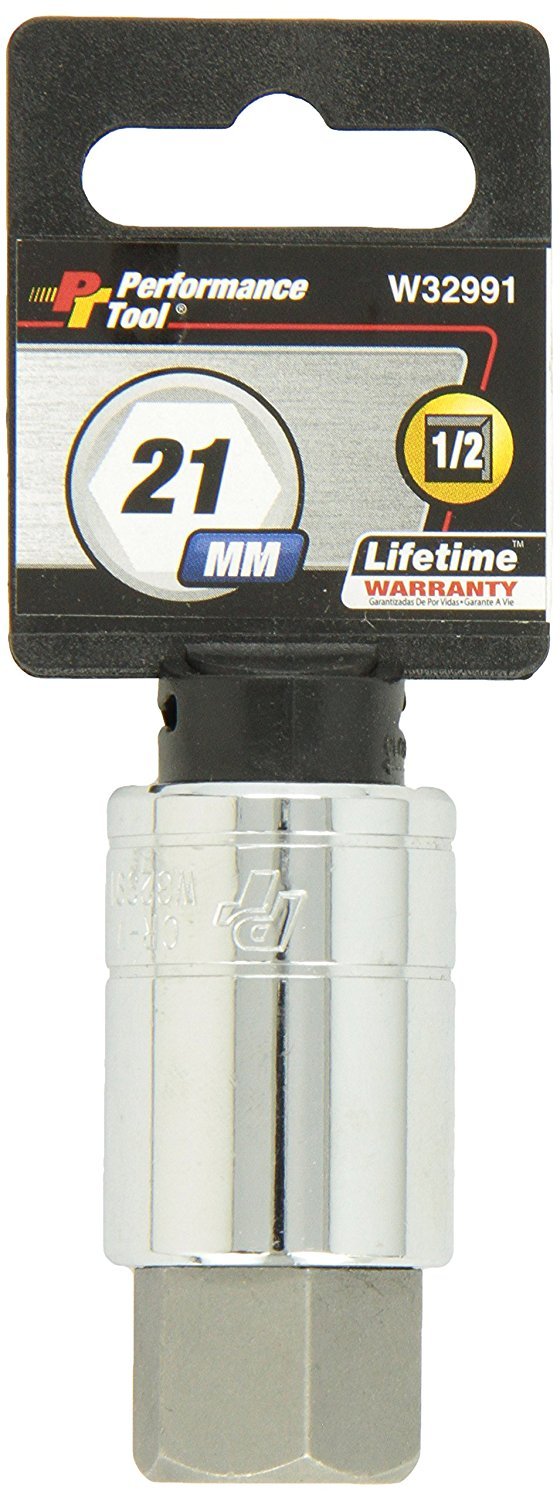 W32991 Performance Tool 1/2 Drive Hex Bit Socket, 21mm