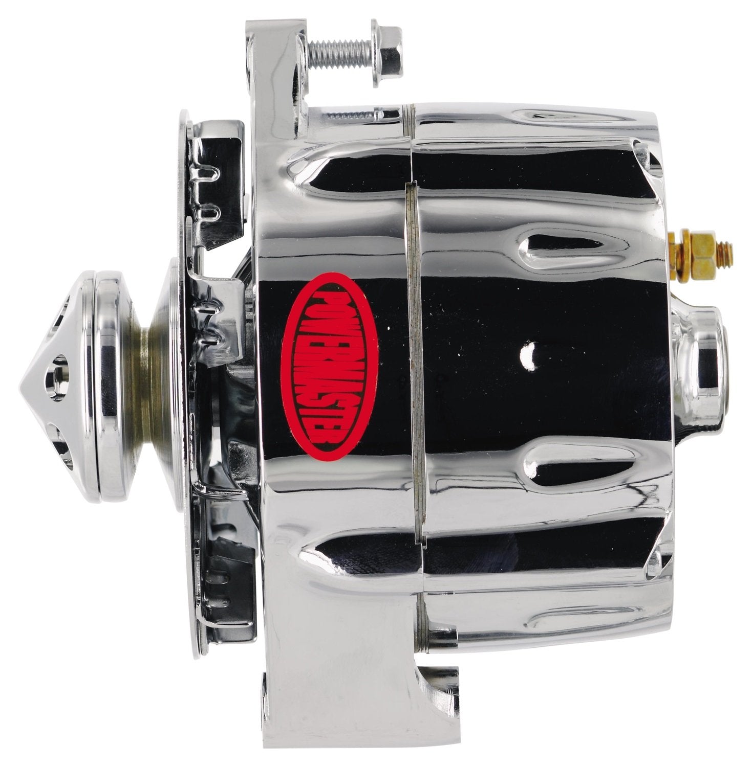 Alt GM Powermaster 12SI Chrome 150A Smooth Look™ 1V Pulley Baffle & Cone 1 or 3 Wire