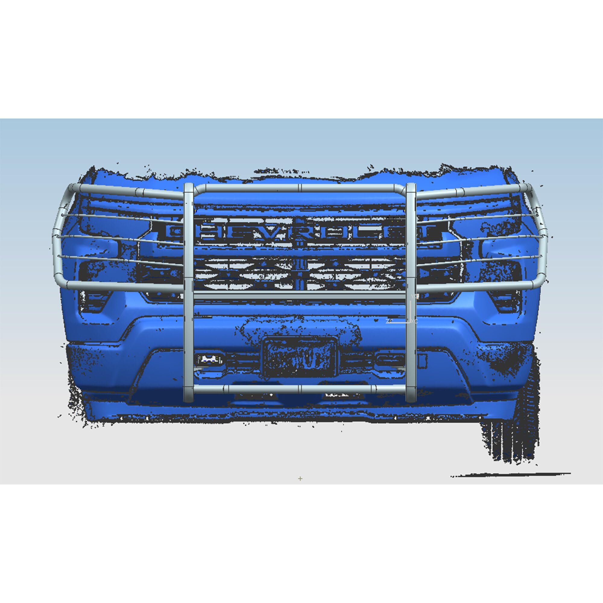 Modular Black Horse Grille Guard Stainless Steel Compatible with 2022-2024 Chevrolet Silverado 1500(Excl. 2022 1500 LTD and 22-24 models with super cruise system)-17GT22MSS