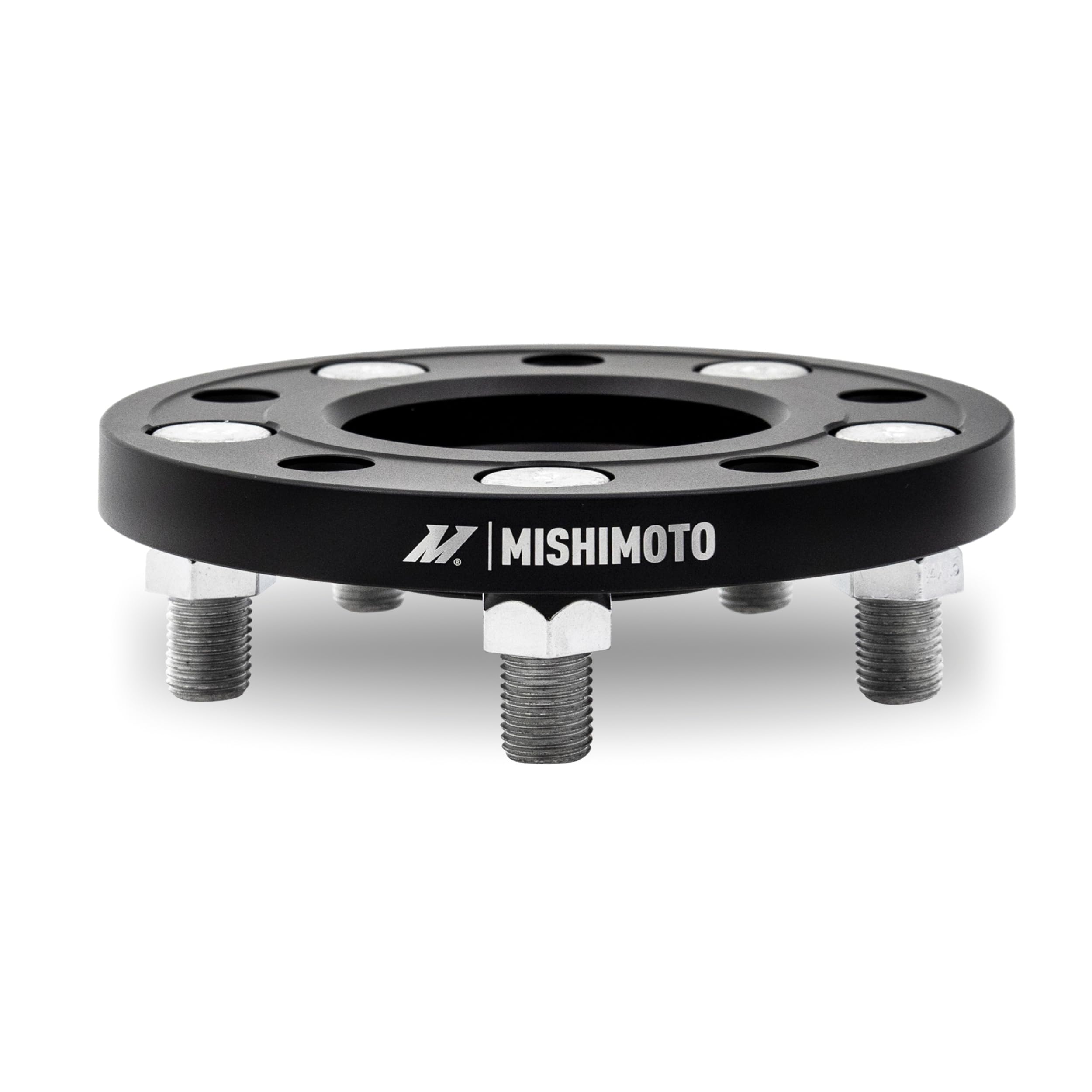 Mishimoto 5x114.3 Wheel Spacers, 64.1 Center Bore, M14x1.5, 15mm Thick, Black