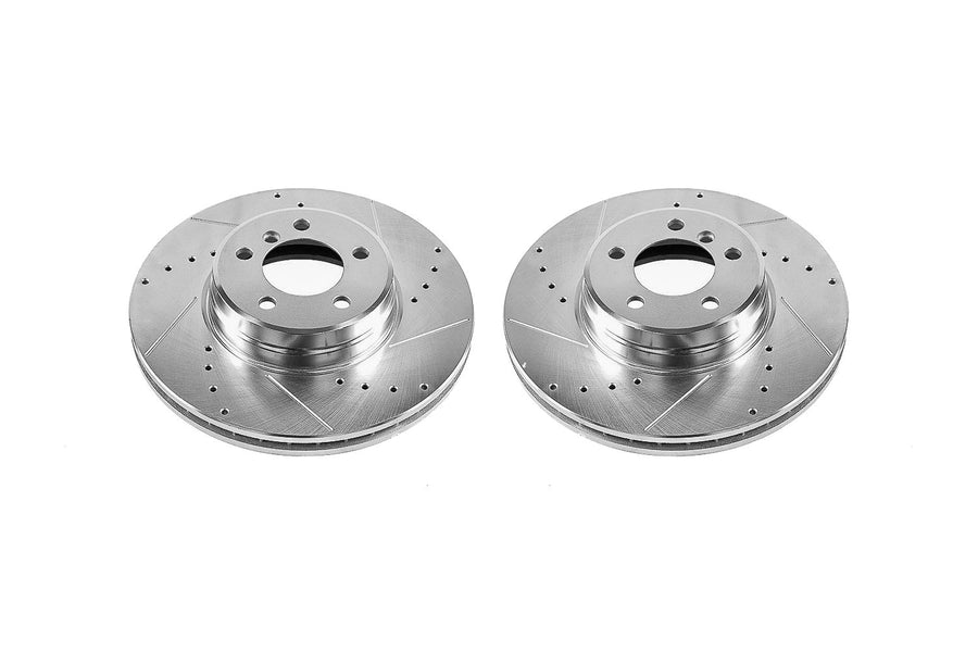 Power Stop EBR695XPR Evolution Front Drilled and Slotted Rotor (Pair) For Land Rover Range Rover 2003-2005 [Model Specific]