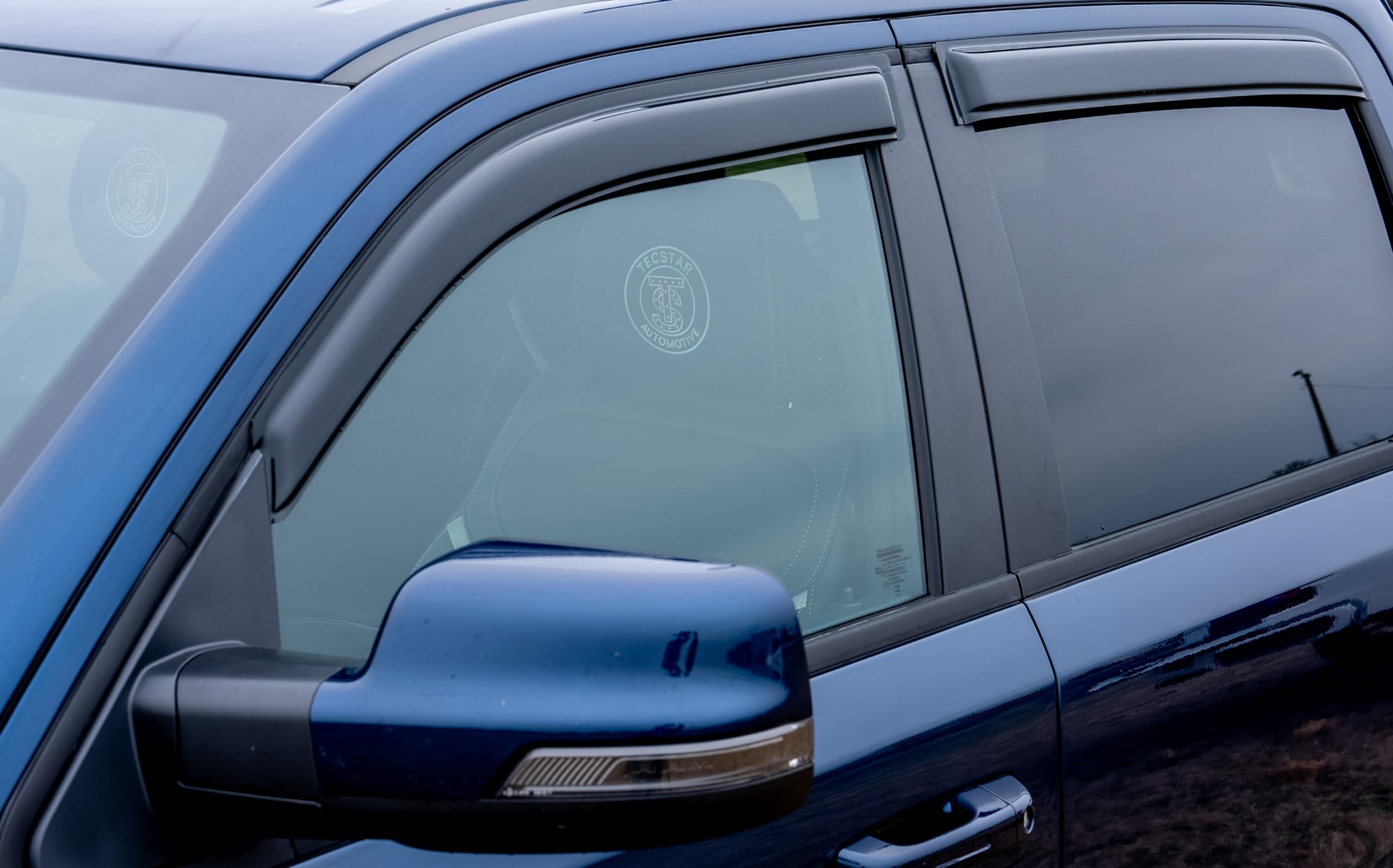 Off Road Black Horse [BHOR Tape On Rain Guards/Wind Deflectors Compatible with 2018-2024 Ford Expedition Smoke 4 PCs - 144785