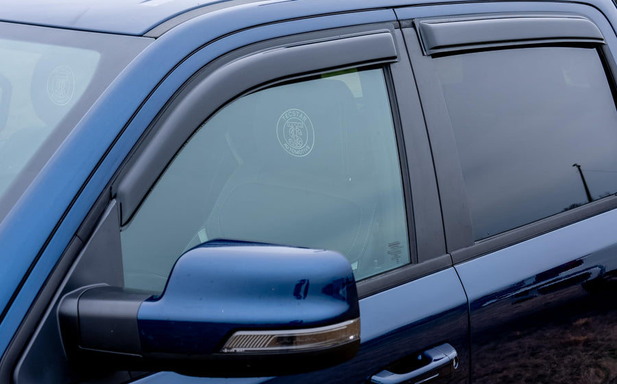 Off Road Black Horse [BHOR Tape On Rain Guards/Wind Deflectors Compatible with 2022-2024 Jeep Grand Cherokee Smoke 4 PCs - 144334