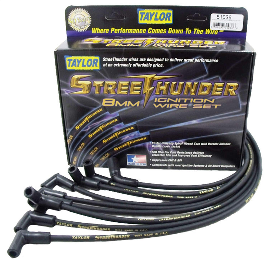 Ignition Wire Set Taylor Cable 51036, 1 Pack, Black