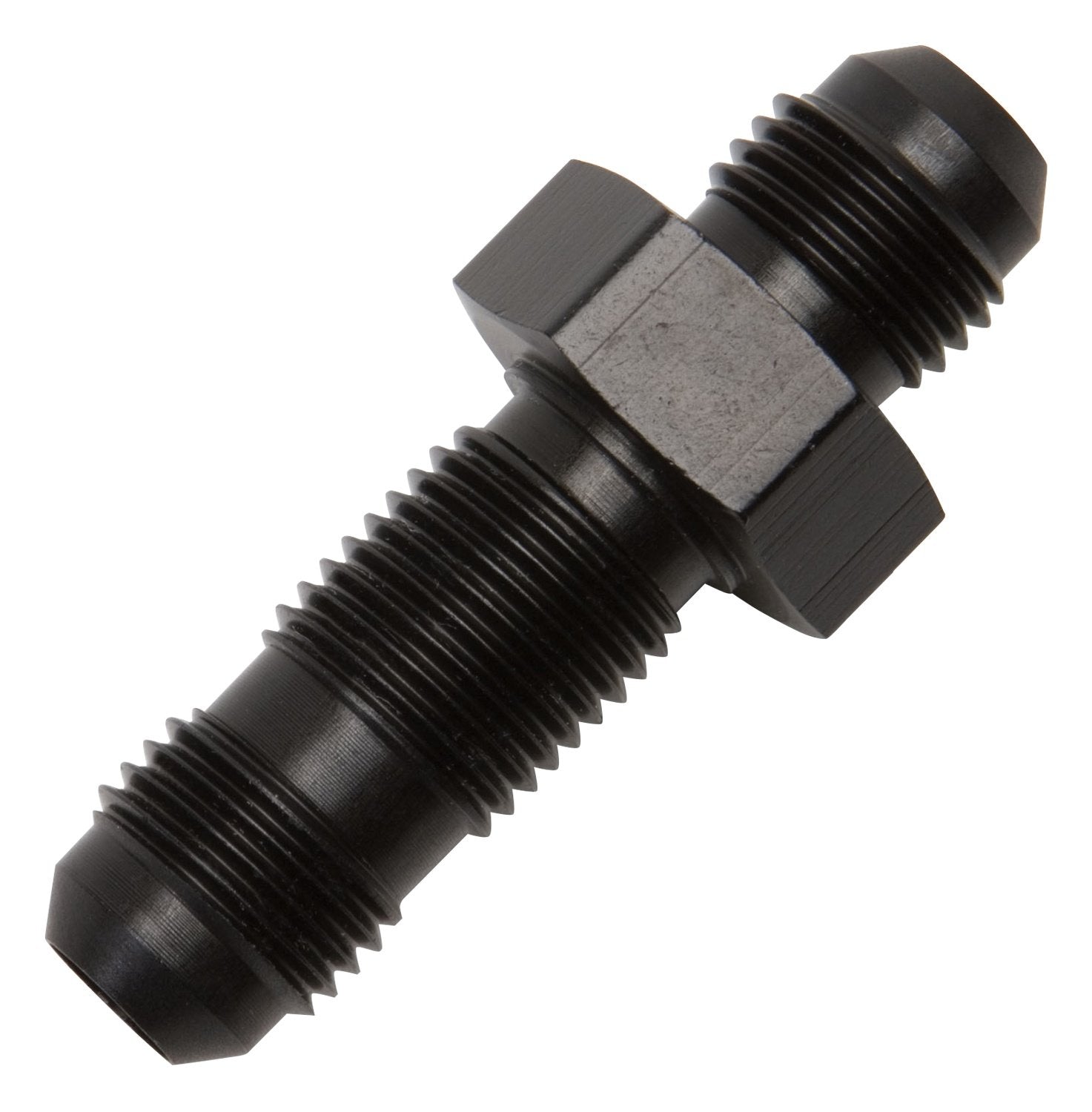 Black Russell -6 AN Straight Flare Bulkhead 661183